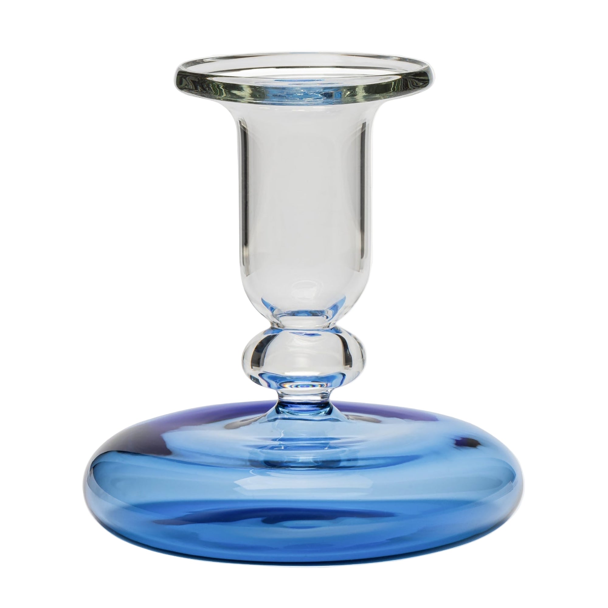Pebble Glass Candlestick - Blue