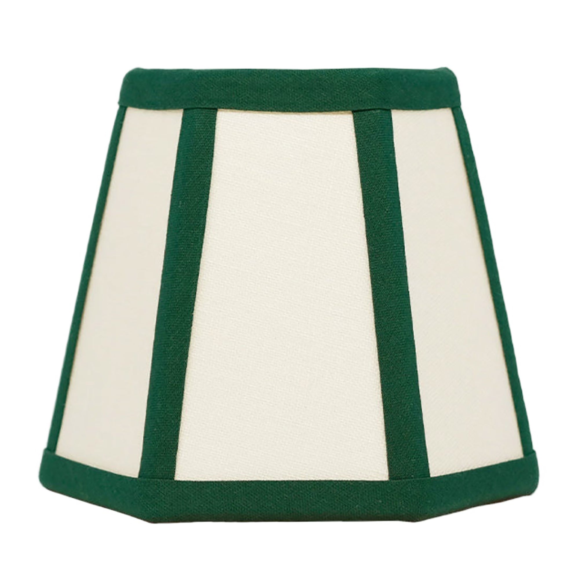 Green Trim Hexagon Linen Lampshade | Candle Shade
