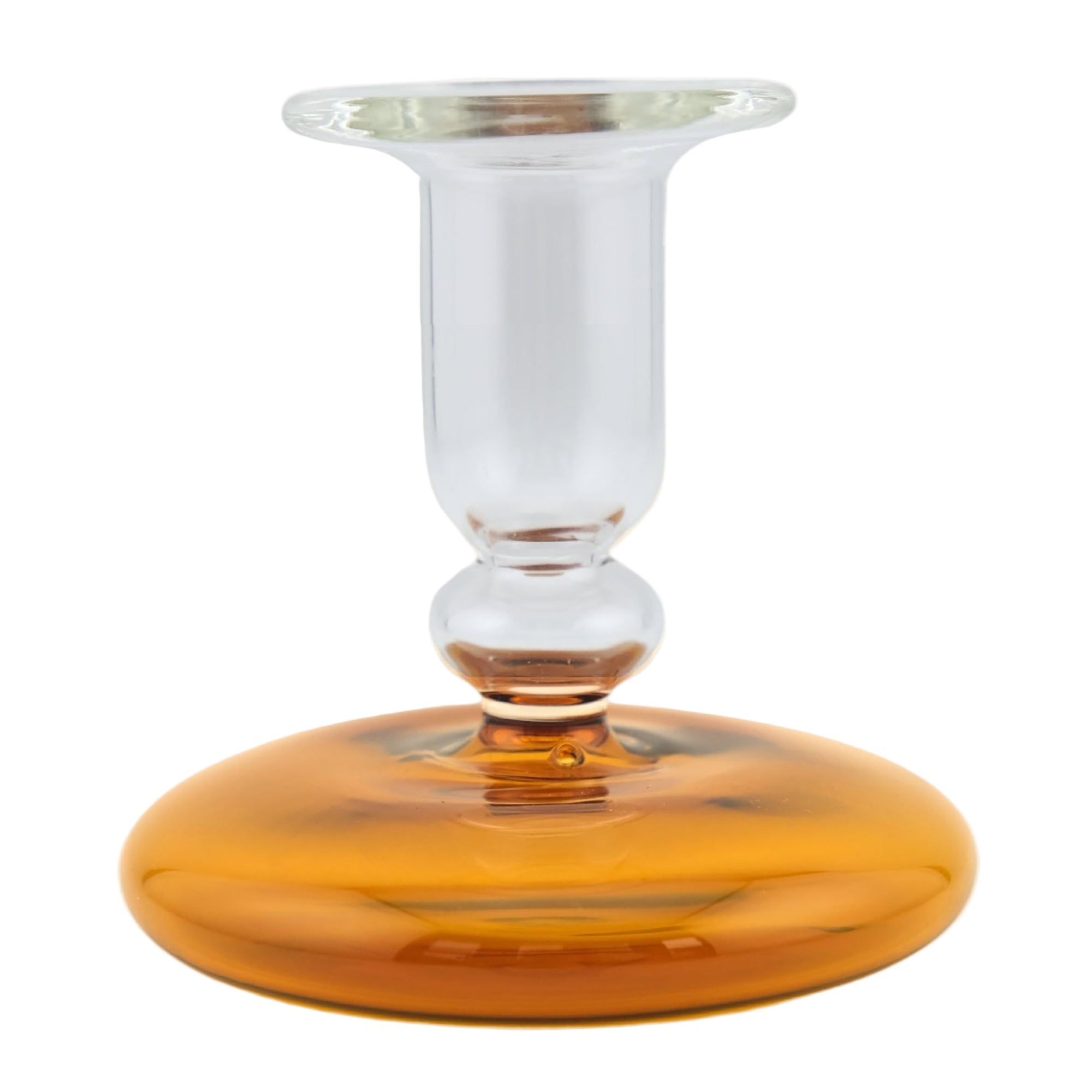 Pebble Glass Candlestick | Amber