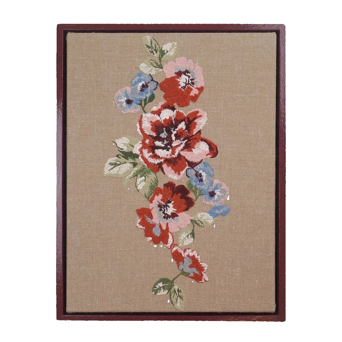 Rosa framed embroidered art canvas