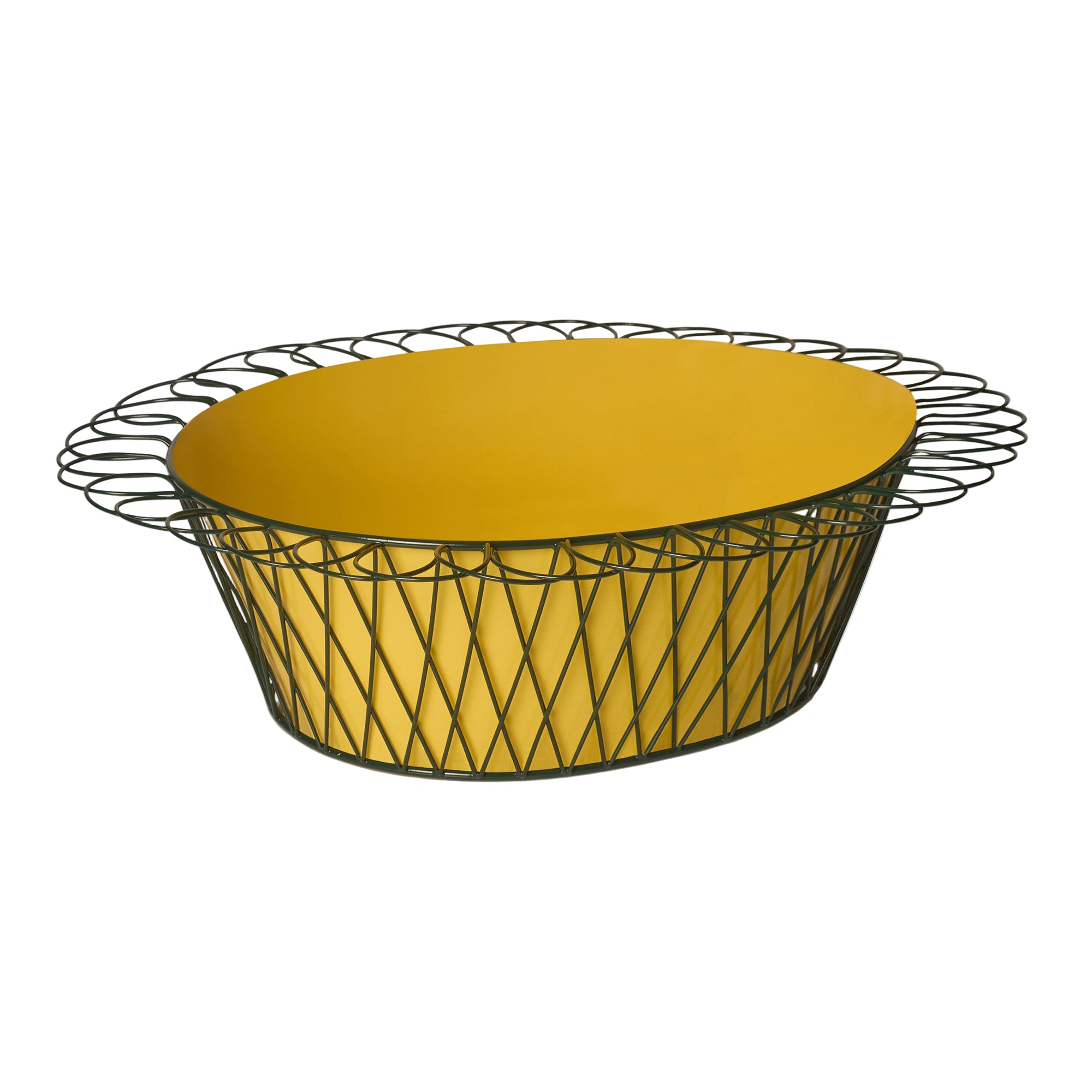 Wire Basket Planter | Sunshine Yellow & Forest Green