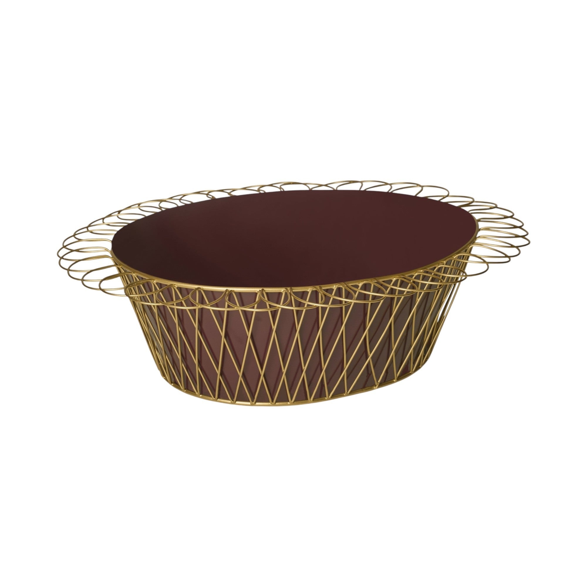 Wire basket Planter | Aubergine & Gold