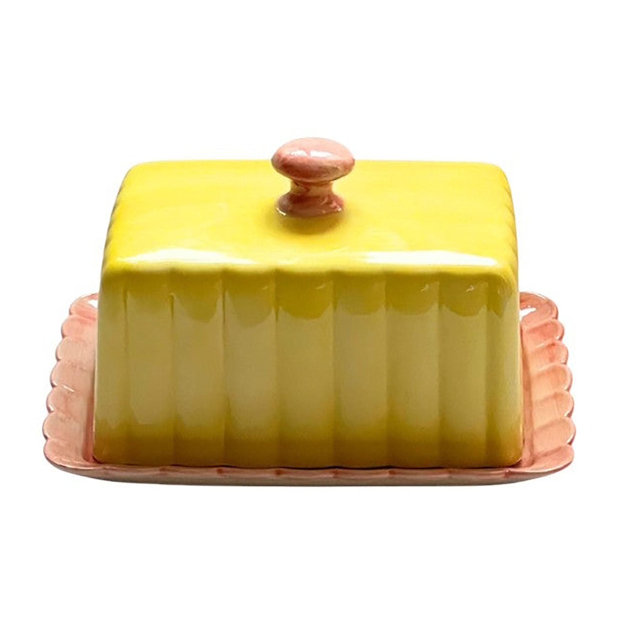 Butter Dish | Yellow & Pink