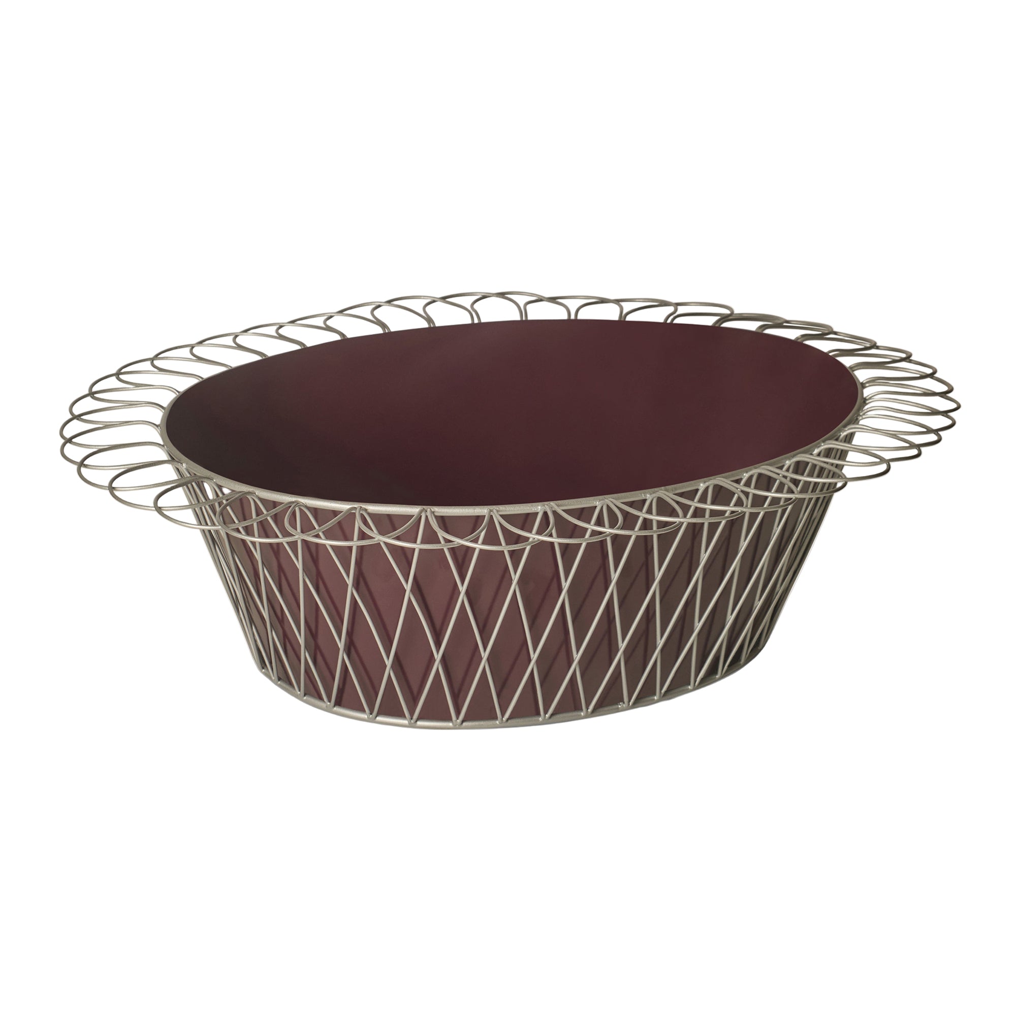 Wire Basket Planter | Aubergine & Silver
