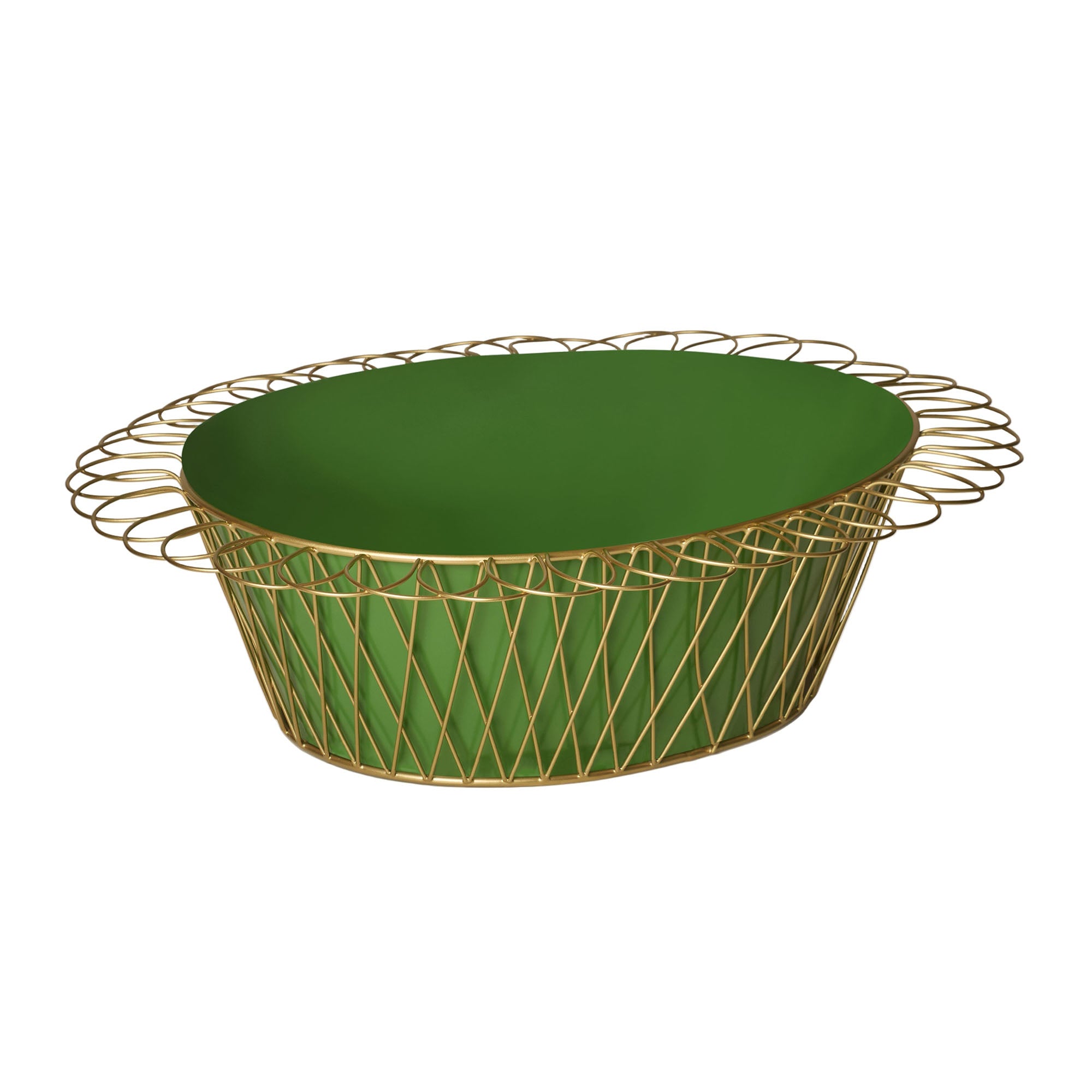 Wire Basket Planter | Apple Green & Gold