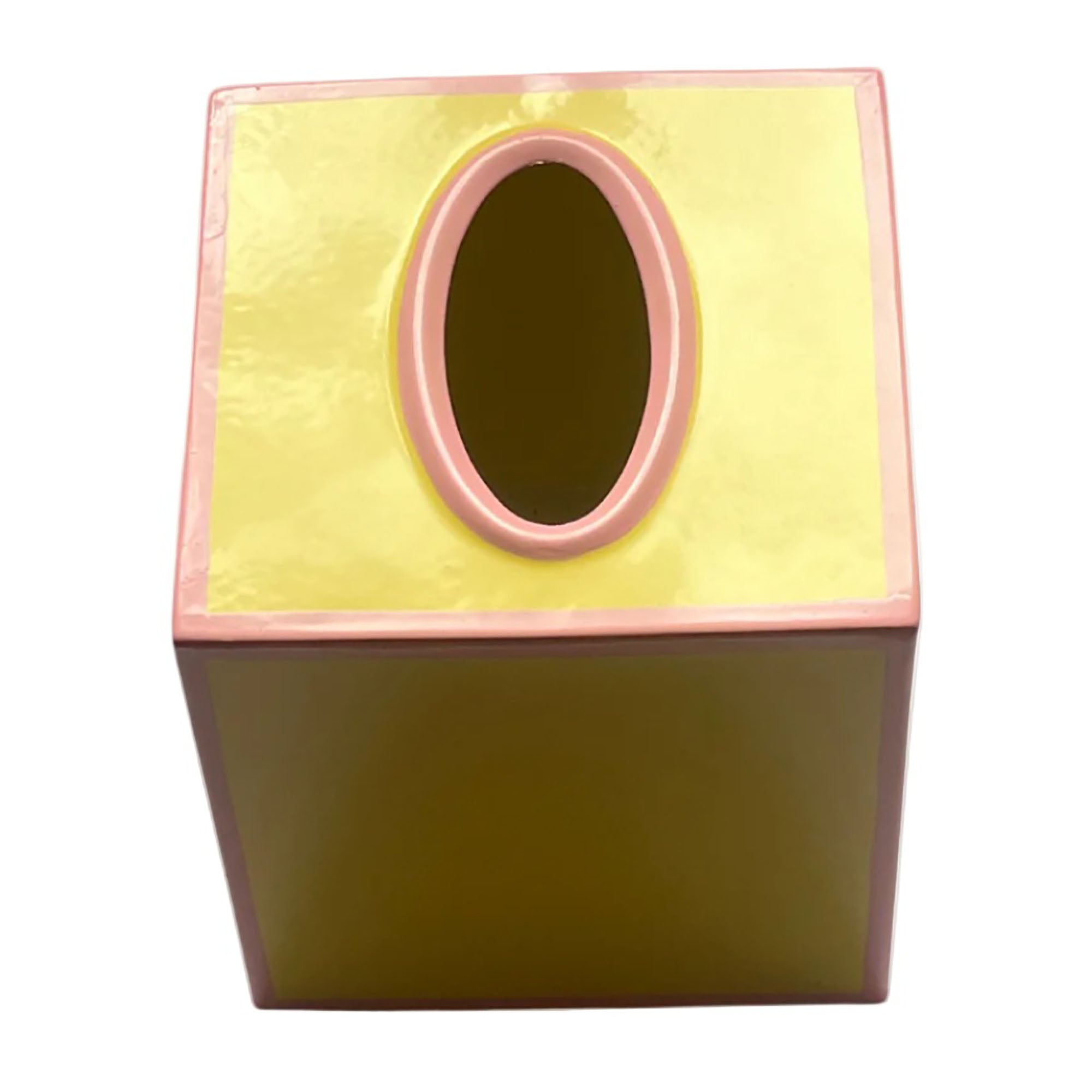 Tissue Box Cover | Soft Yellow and Rose Pink