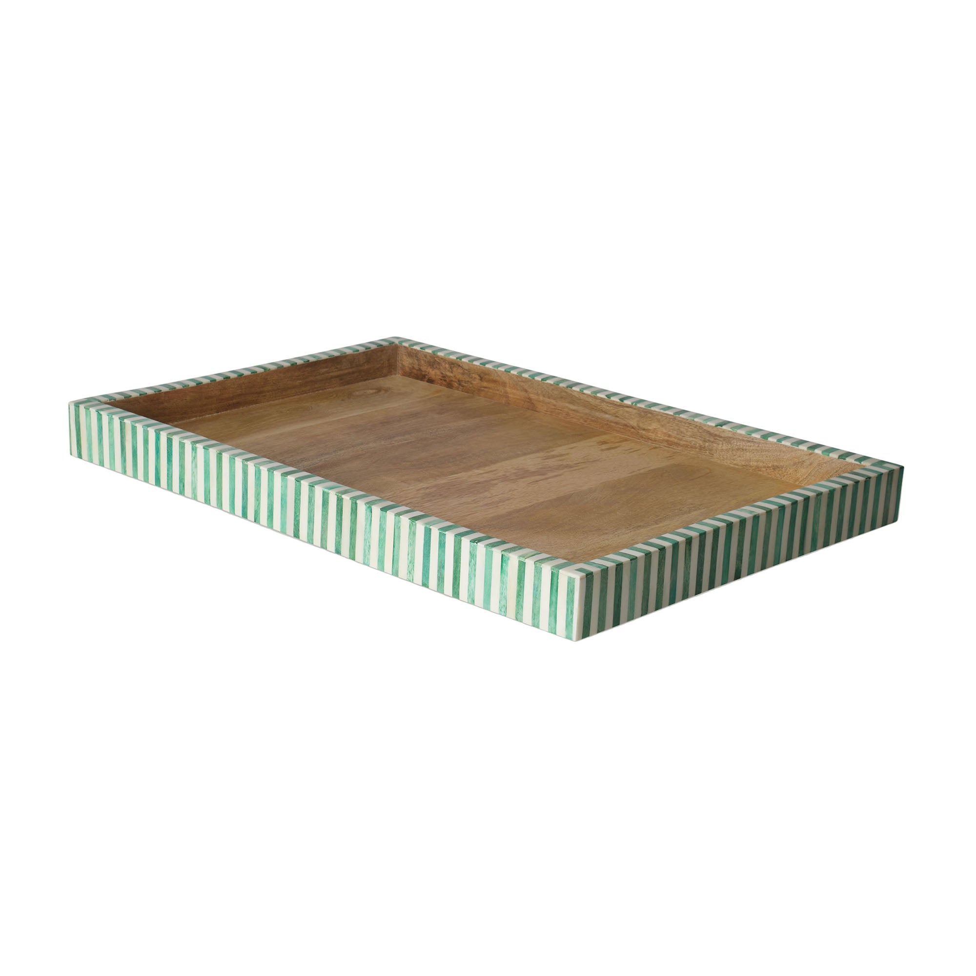 Rectangular Inlay Tray | Extra Large | Green | Striped