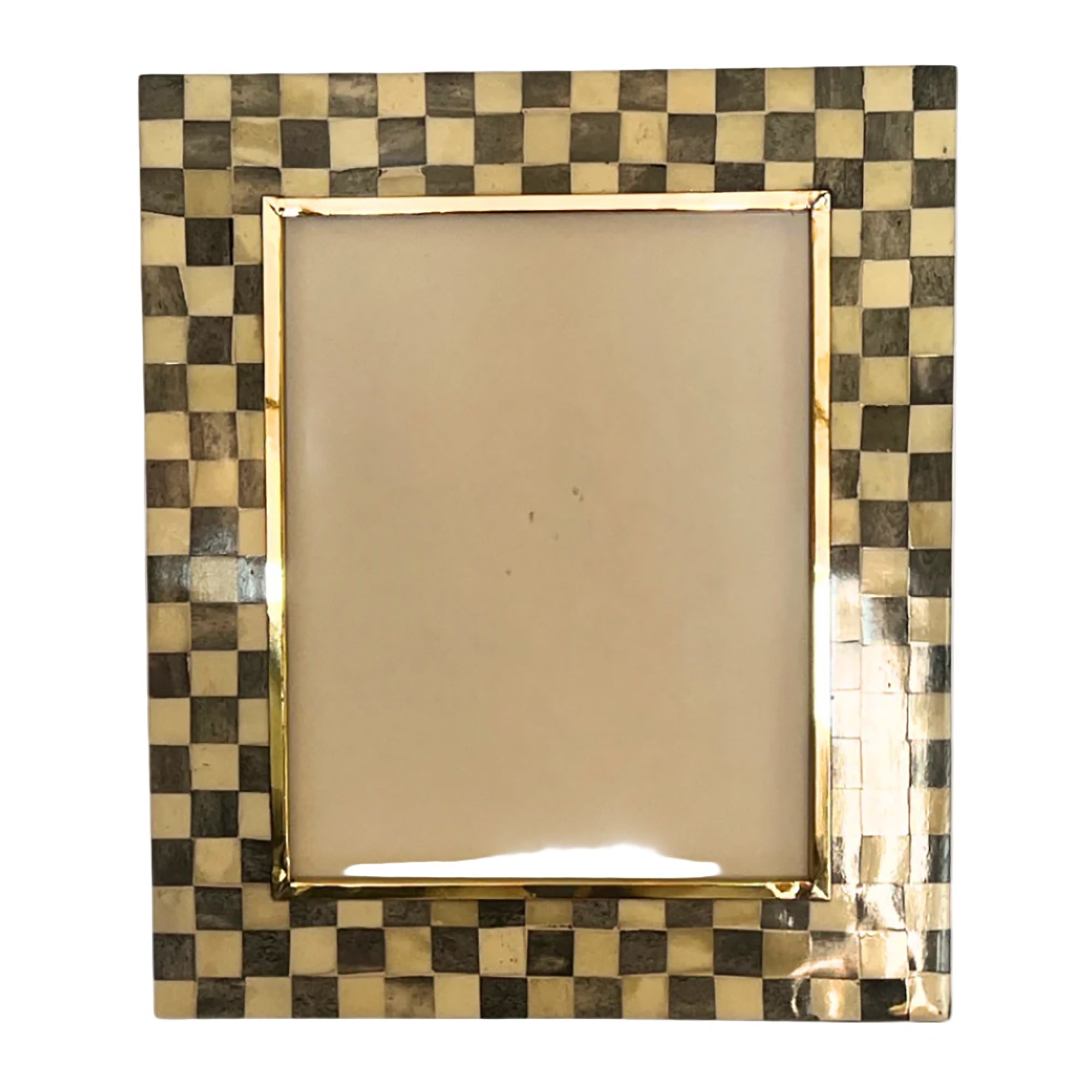 Large Photo frame | Charcoal Grey & White | Chequered