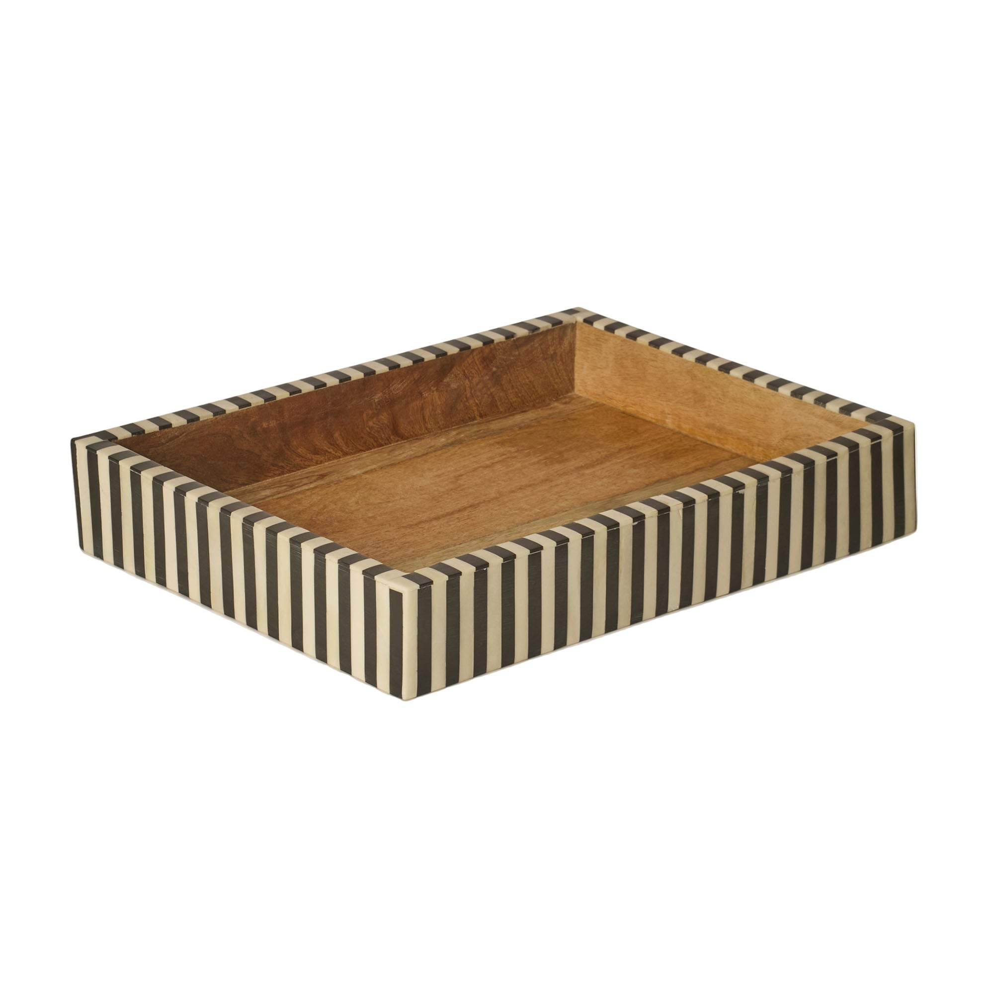 Rectangular Inlay Tray | Small | Black | Striped