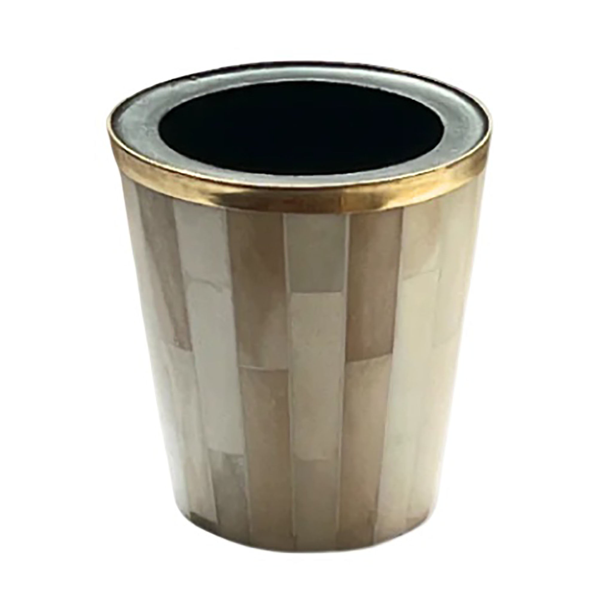 Inlay Brush Pot | Beige & White | Striped