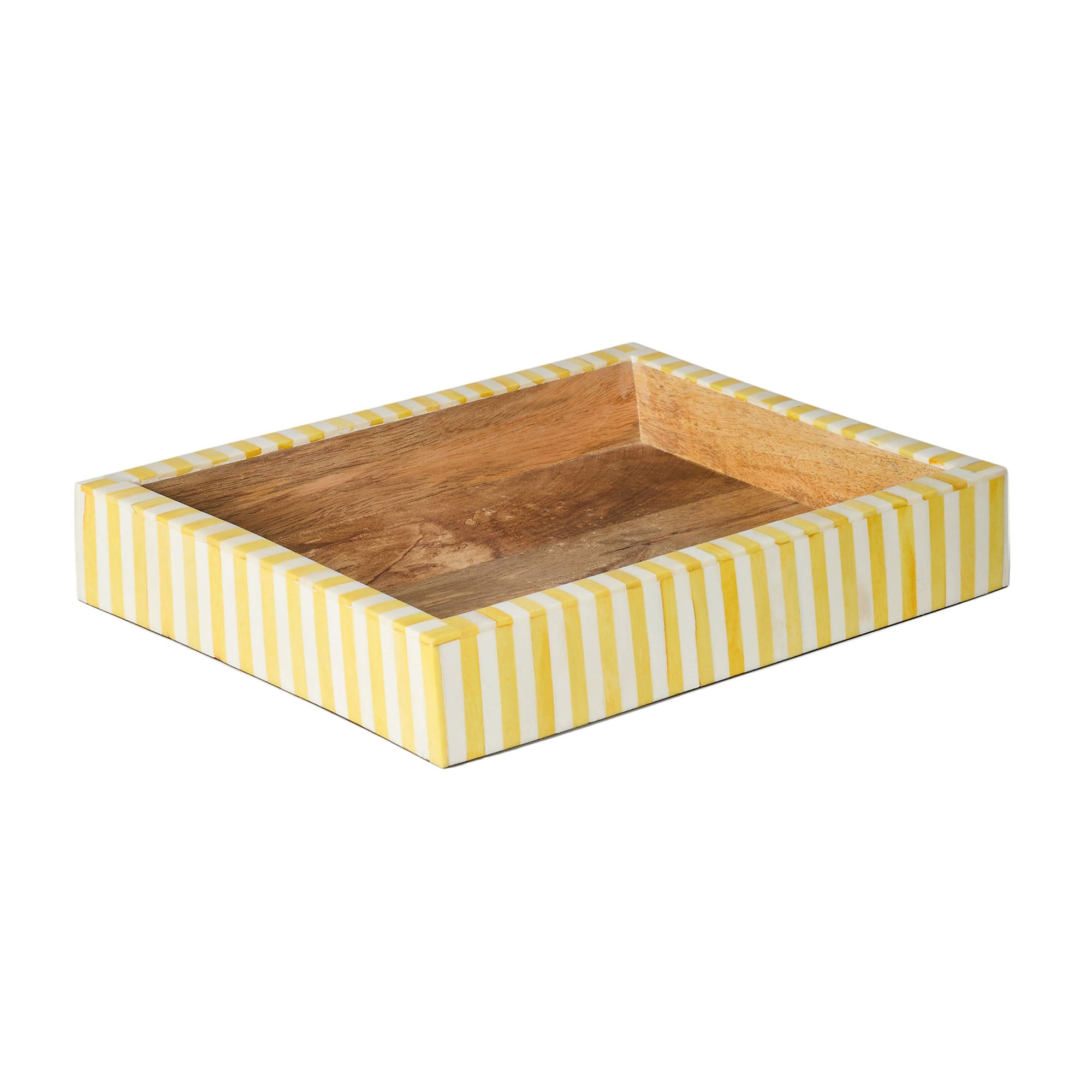 Rectangular Inlay Tray | Small | Yellow | Striped