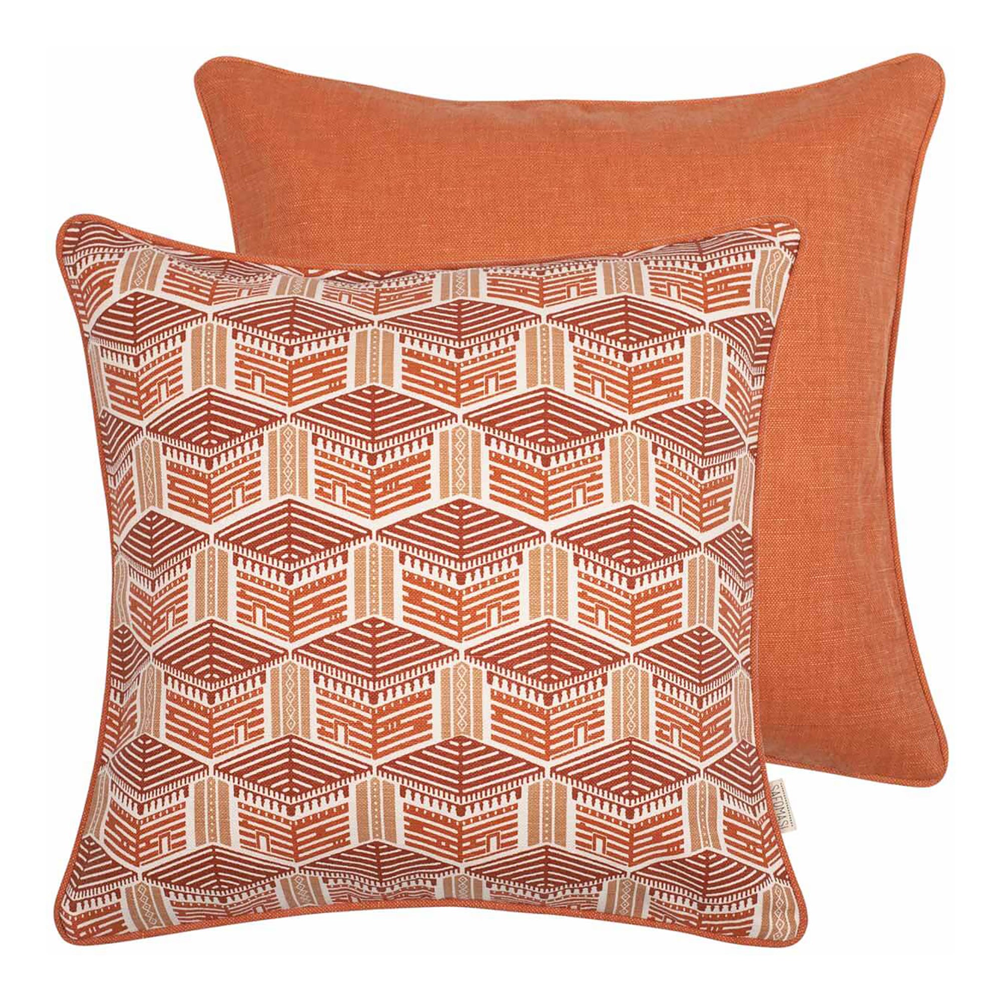Orange Kullu House Cushion Cover