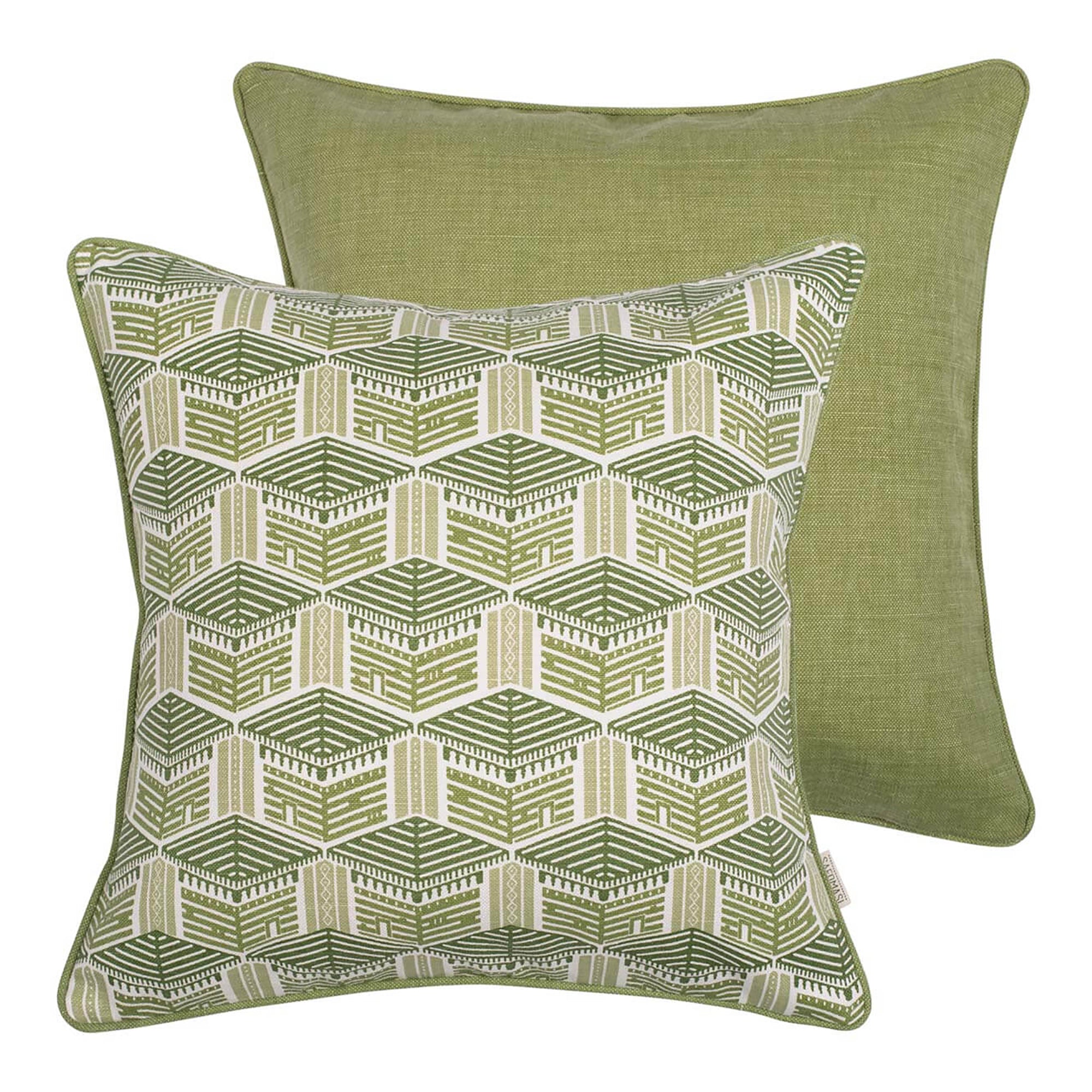 Green Kullu House Cushion Cover