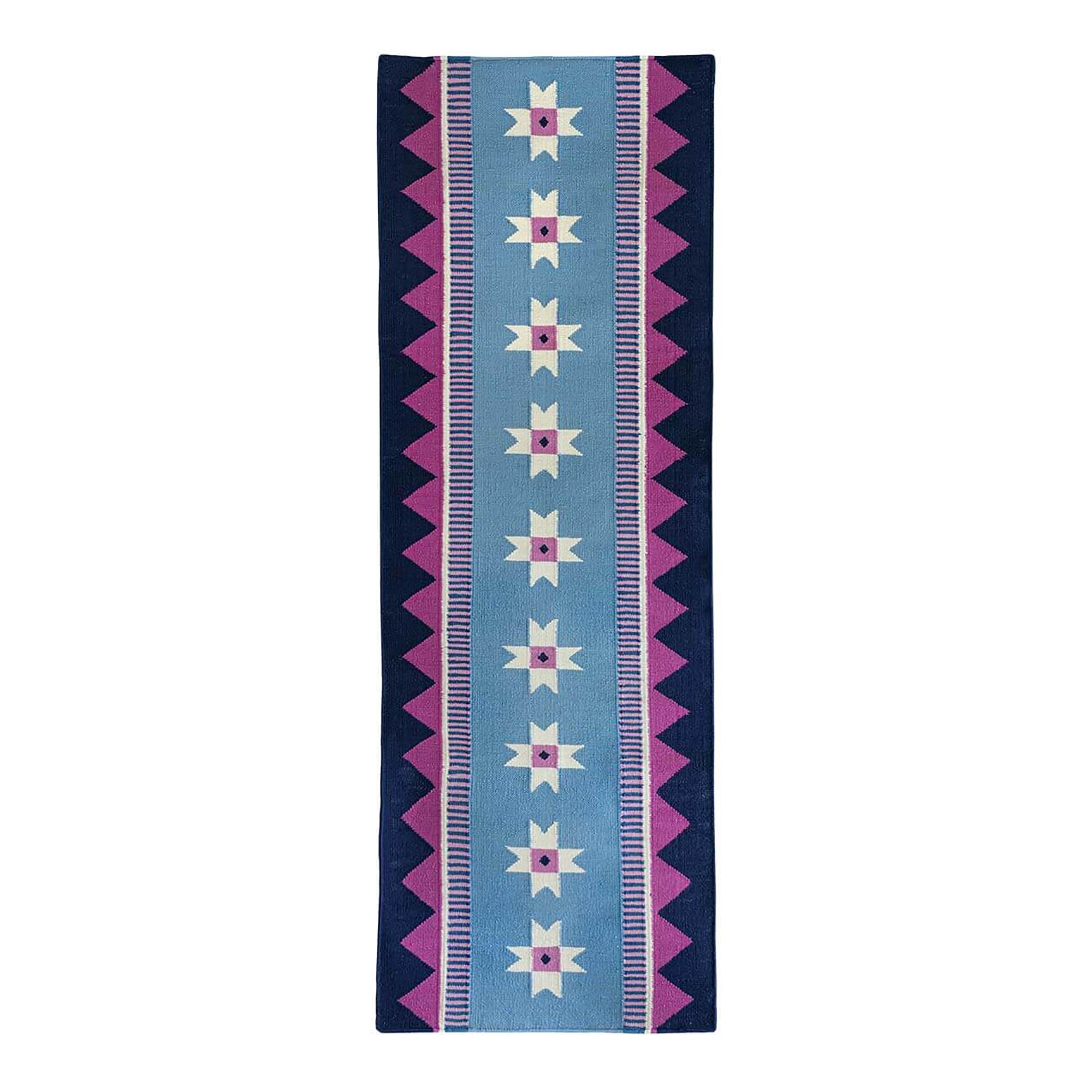 Victoria Flatweave Runner Rug - Blue