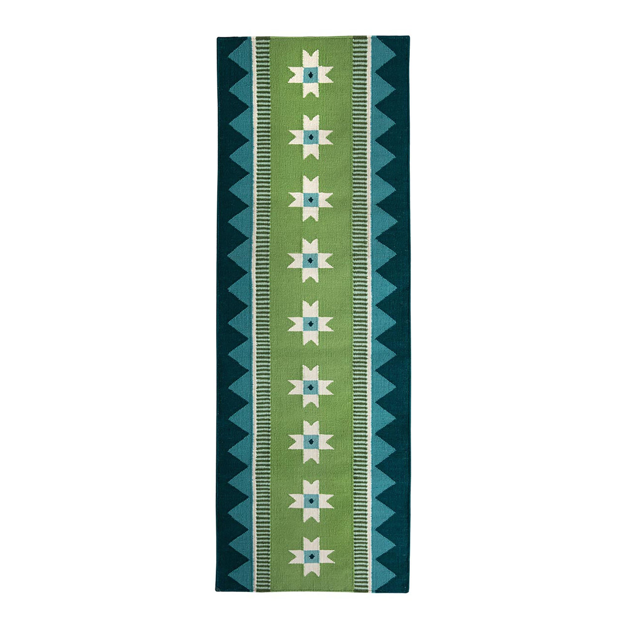 Victoria Flatweave Runner Rug - Green