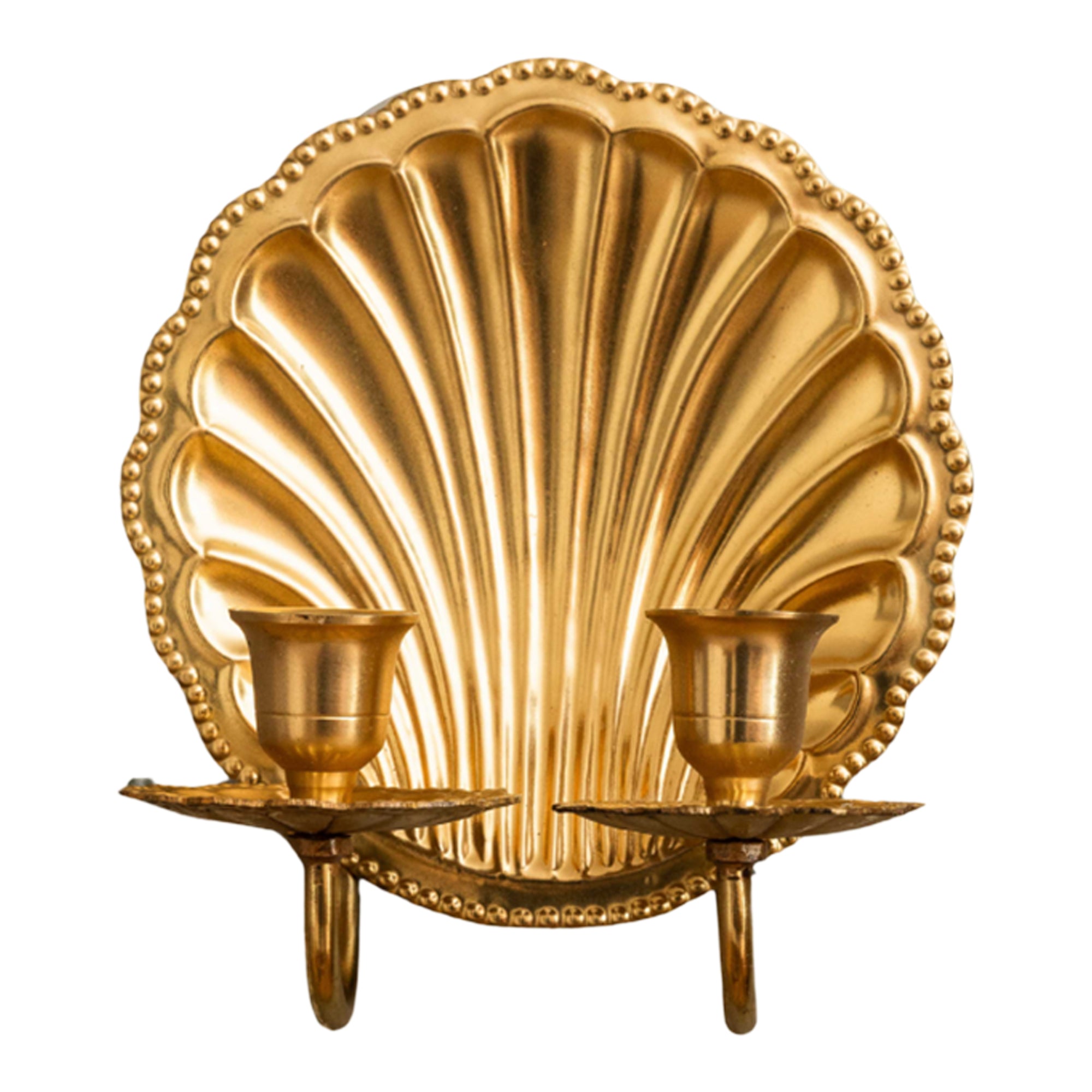 Shell Brass Wall Sconce Double (Antique)