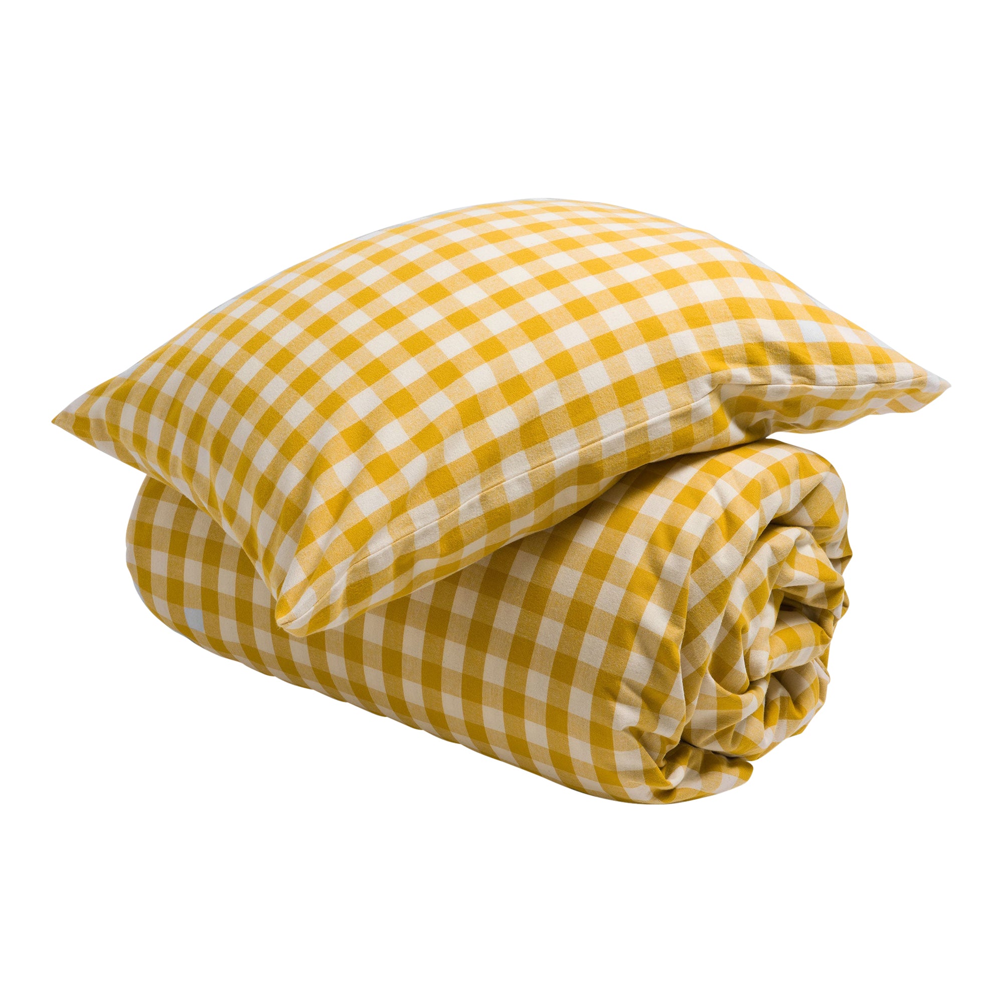 Gilbert Gingham Brushed 100% Organic Cotton Duvet Cover | Saffron