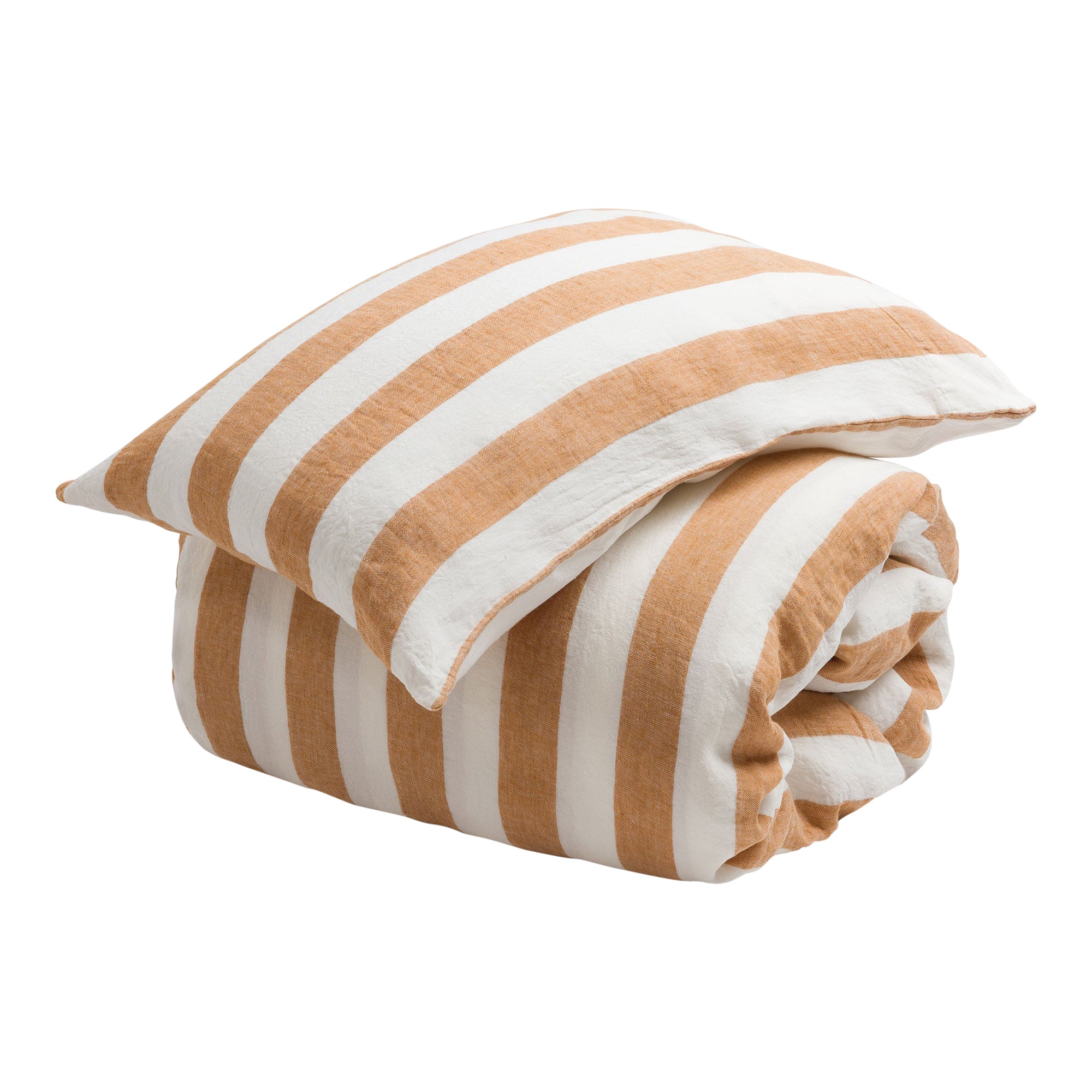 Cora Stripe 100% Linen Pillowcase | Amber