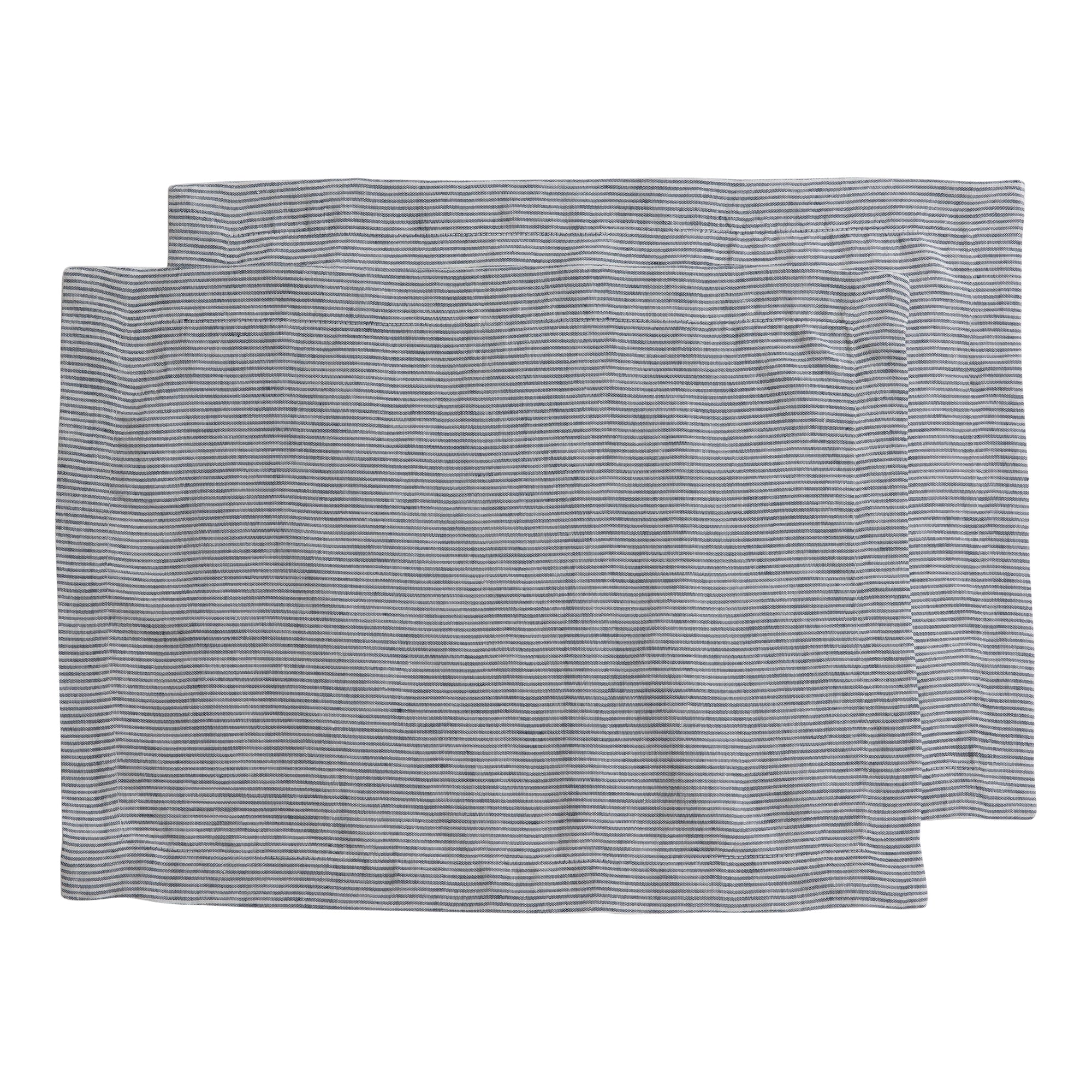 Sid Stripe 100% Linen Placemats - Set of 2 | French Blue