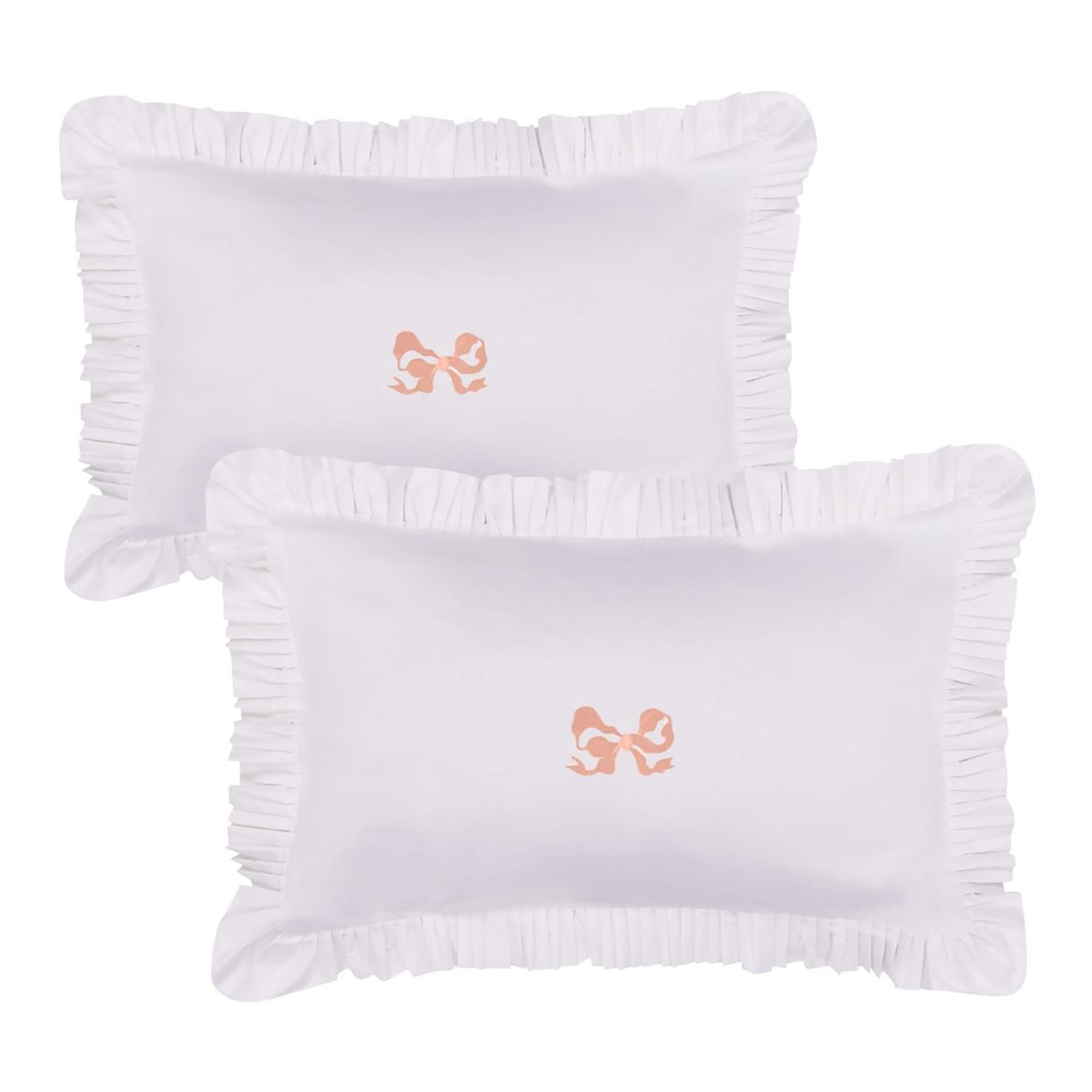 Arabella Bow Ruffle Frill Pillowcase Pair