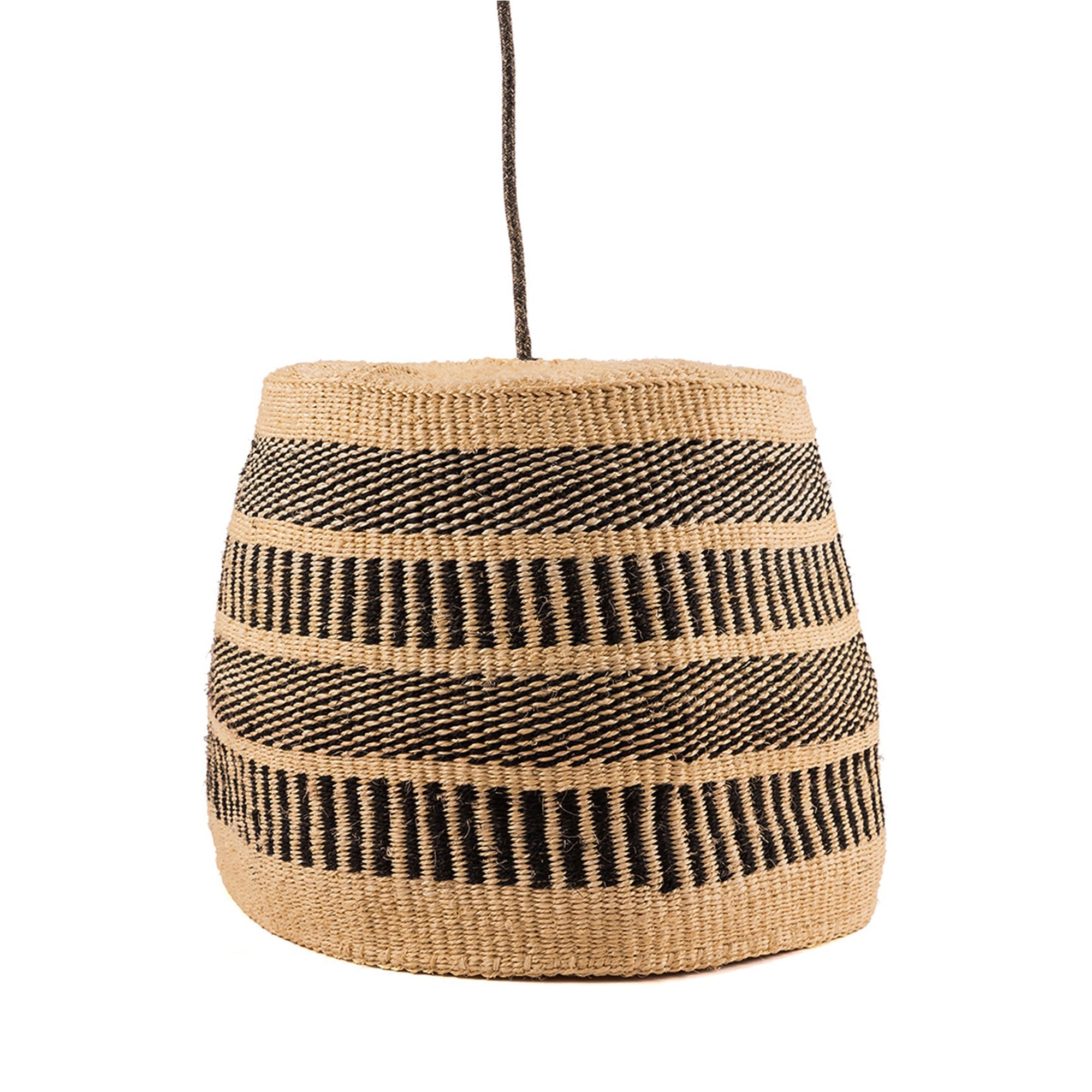 KUNI: Black/Natural Vertical Striped Pendant Shade