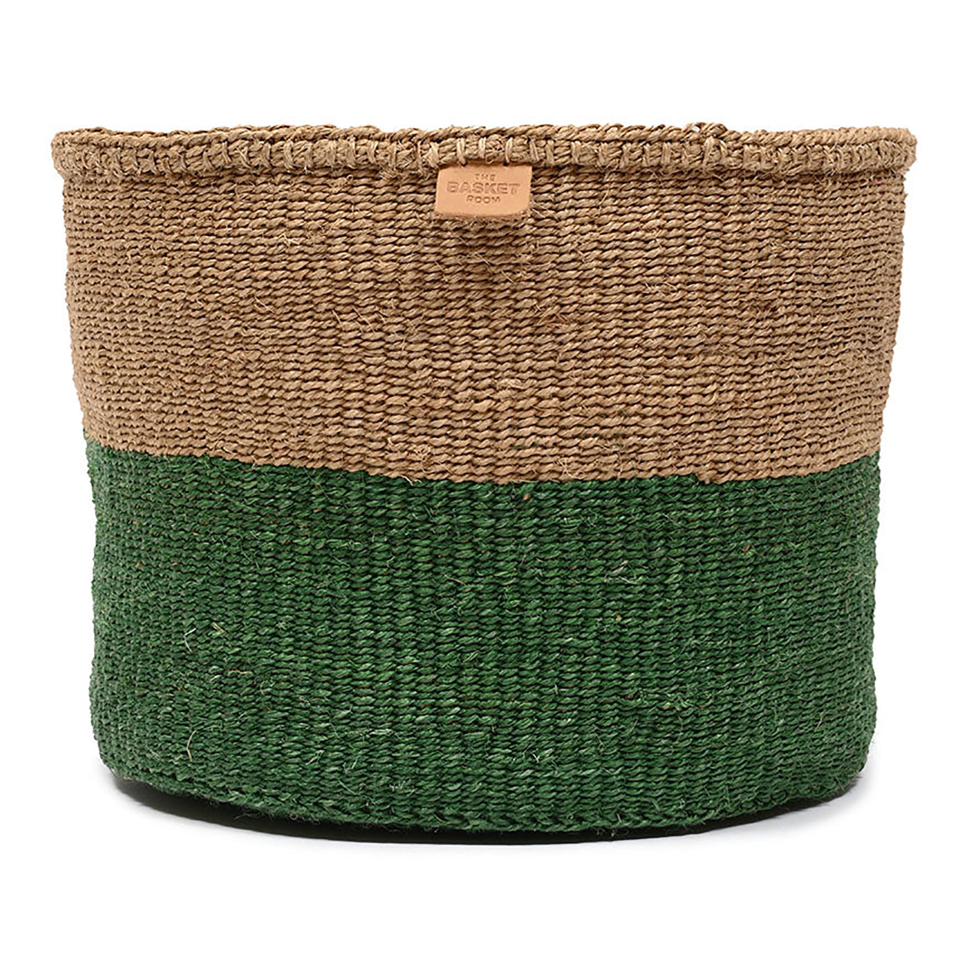 Uma Green & Brown Duo Colour Block Woven Basket