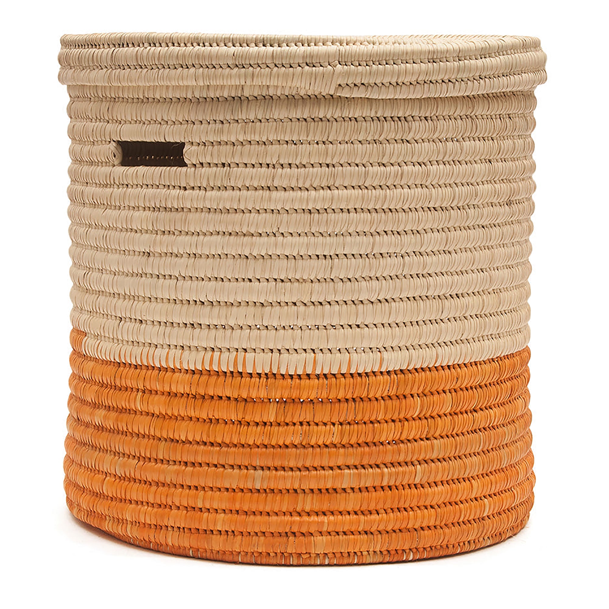 Wapi Orange Colour Block Lidded Laundry Basket
