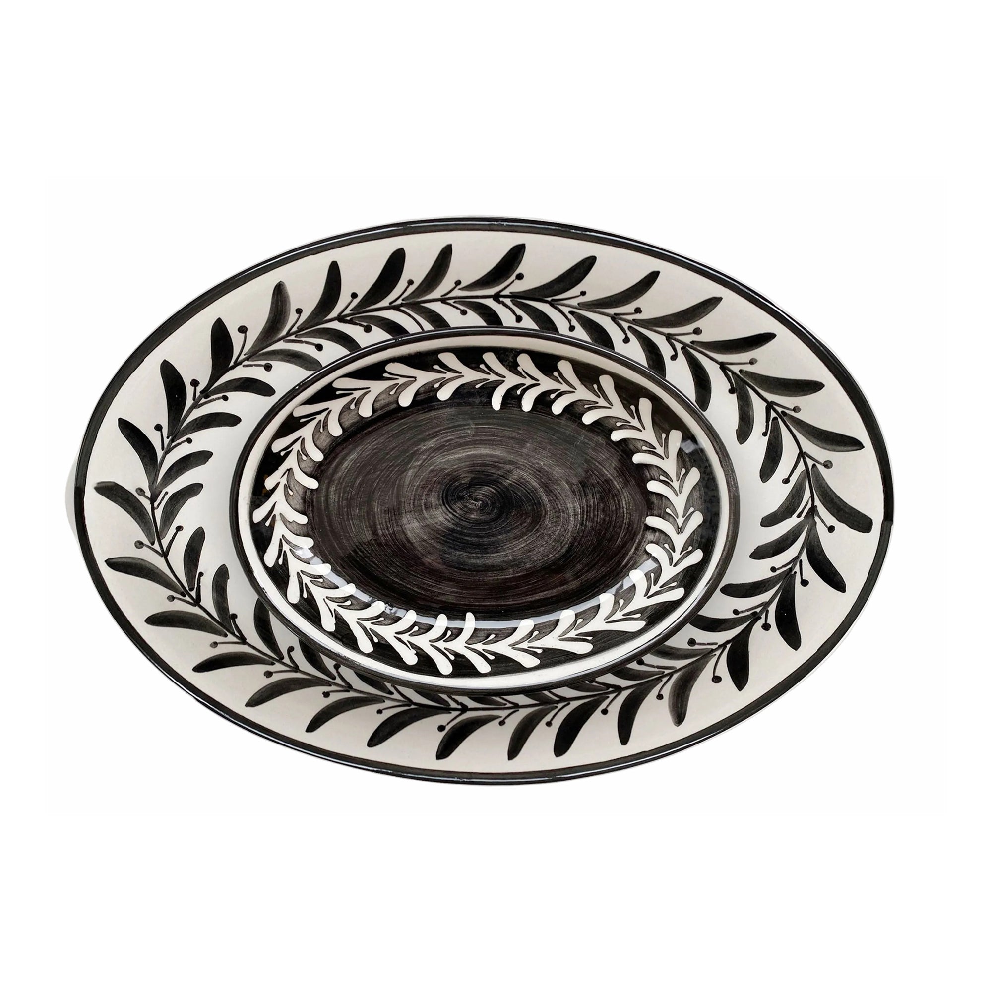 Helecho Serving Platter (set of two) - Jet Black