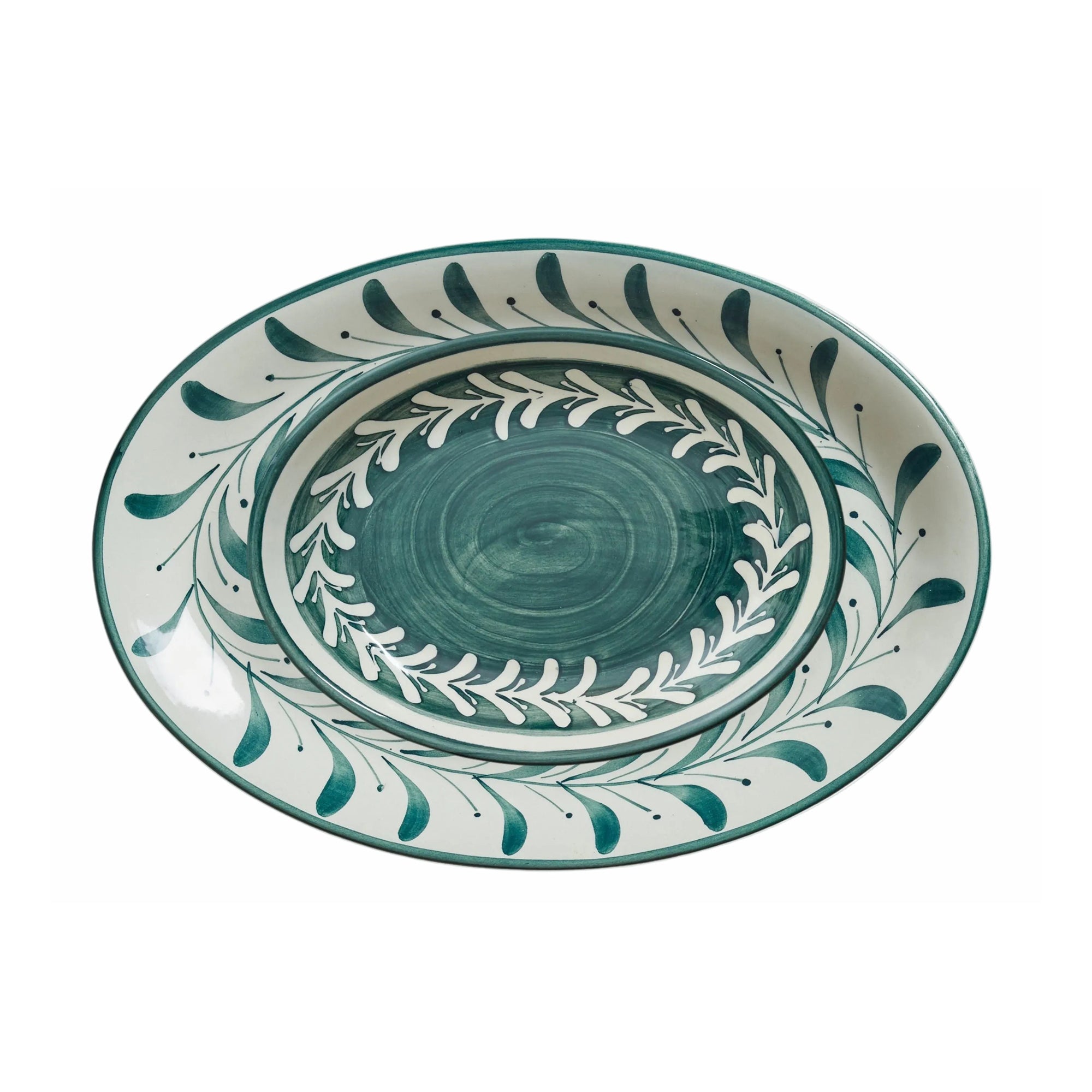 Helecho Serving Platter (set of two) - Teal