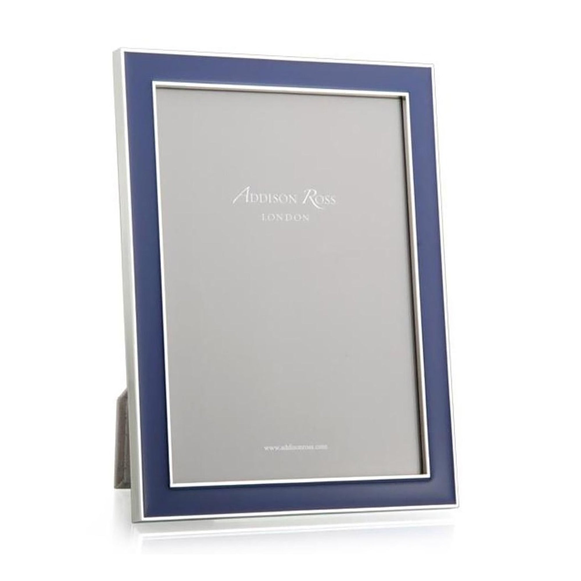 Navy Blue Enamel & Silver Frame
