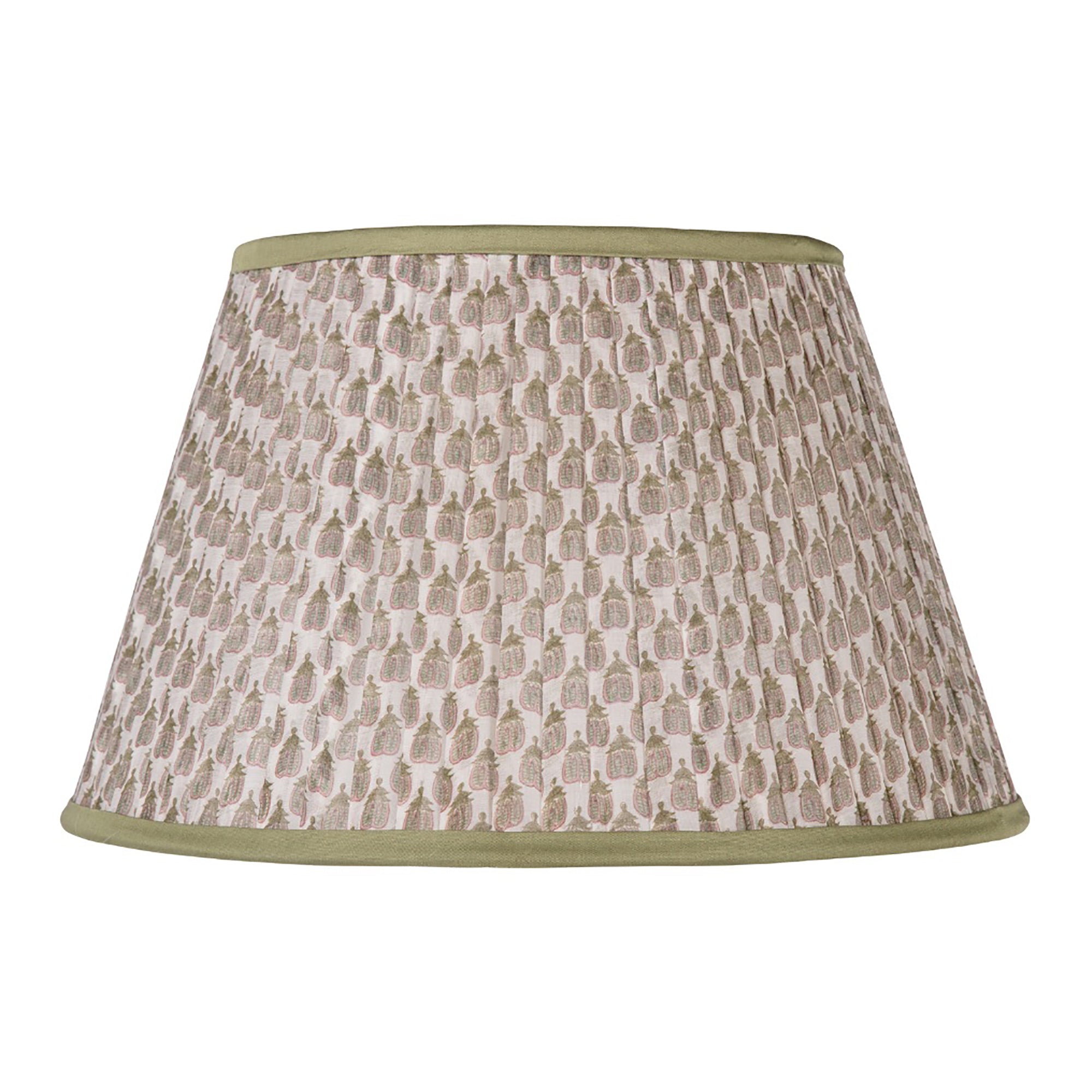 Green Pineapple Lampshade with Sage Trim