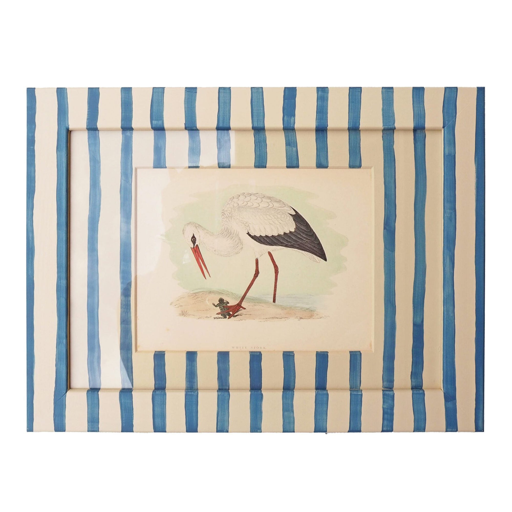 Antique Bird in Hand Painted Frame