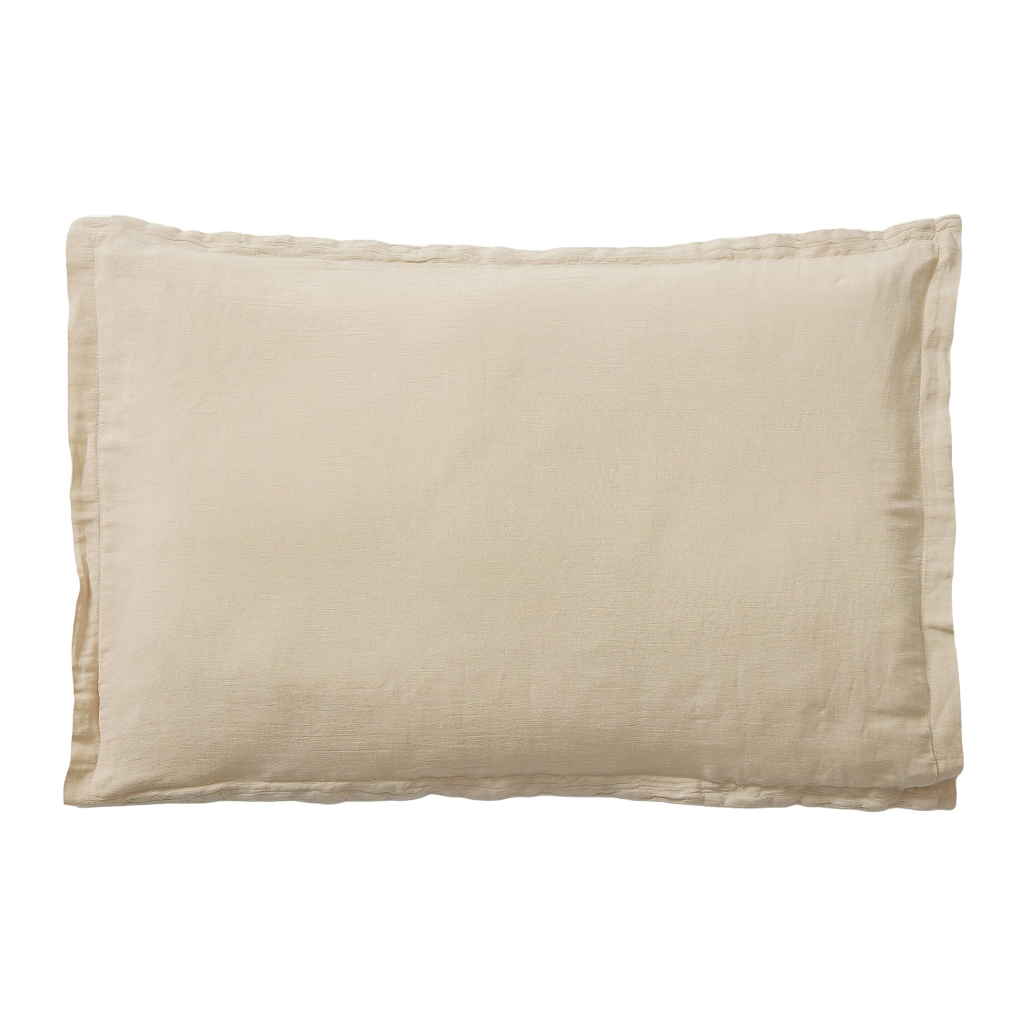 Washed Linen Cotton Oxford Pillowcase - Sandstone