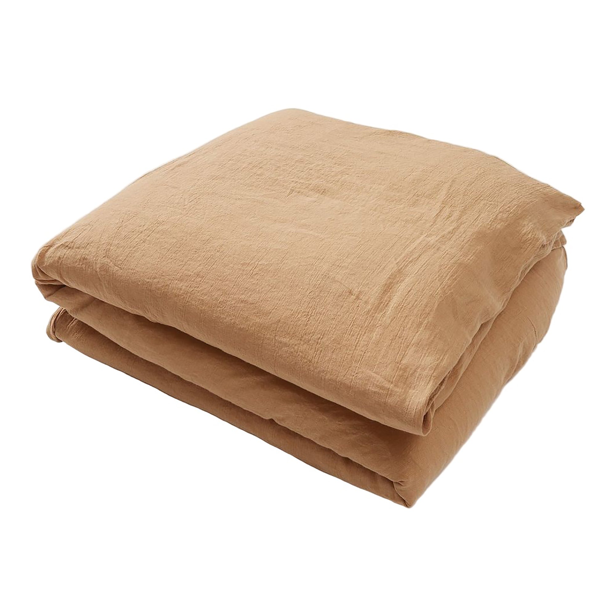Washed Linen Cotton Duvet Cover Soft Terracotta