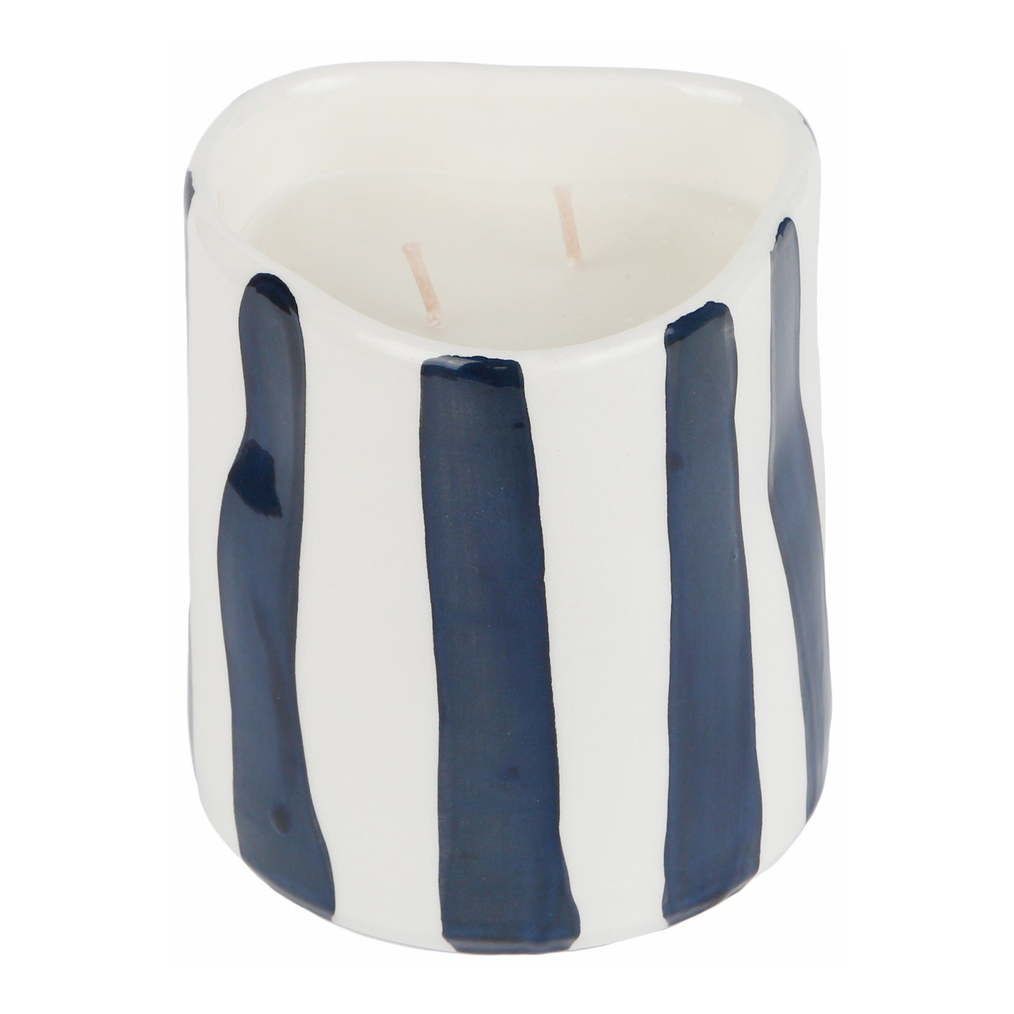 B&W stripes candle