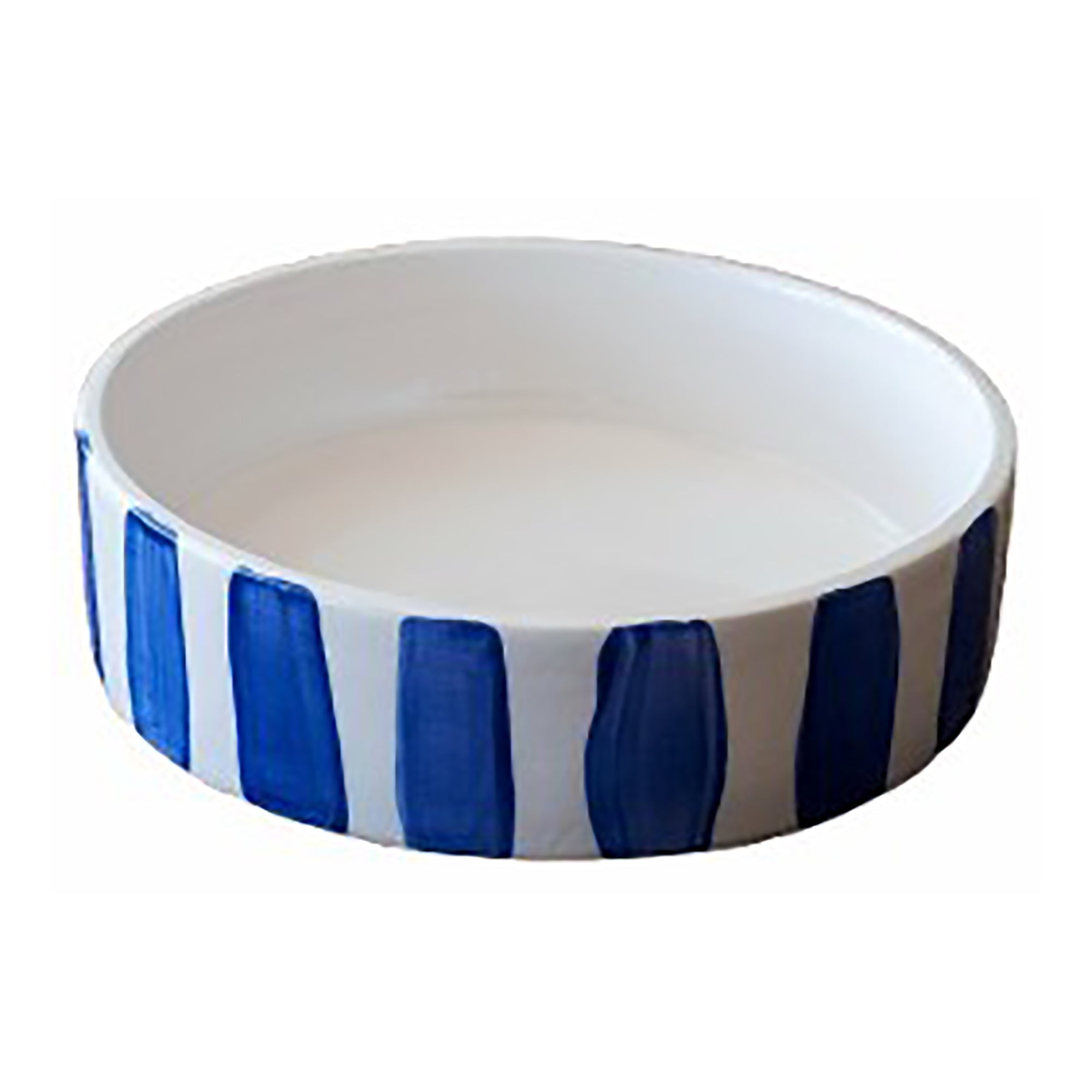 Blue stripes cat bowl