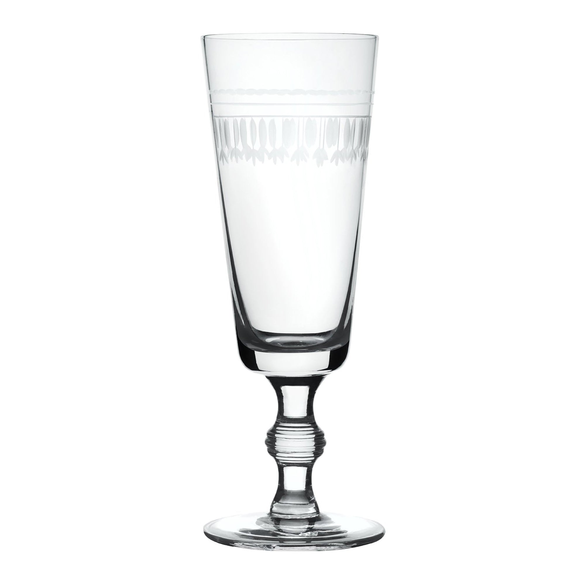 Crystal Champagne Flutes | Engraved Ovals | Set of 4