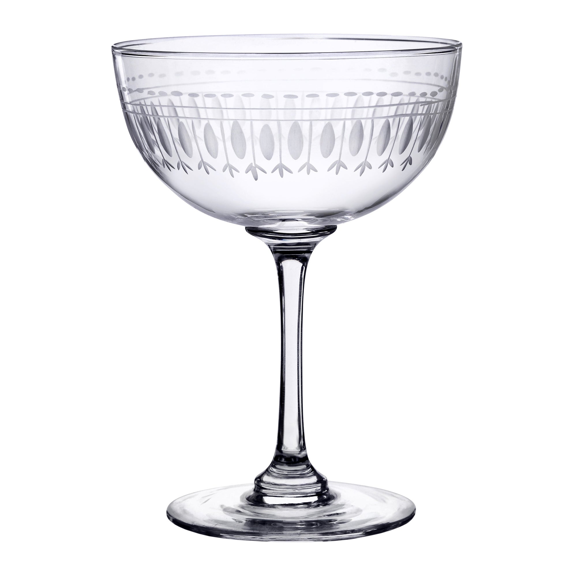 Crystal Champagne Coupes | Engraved Ovals