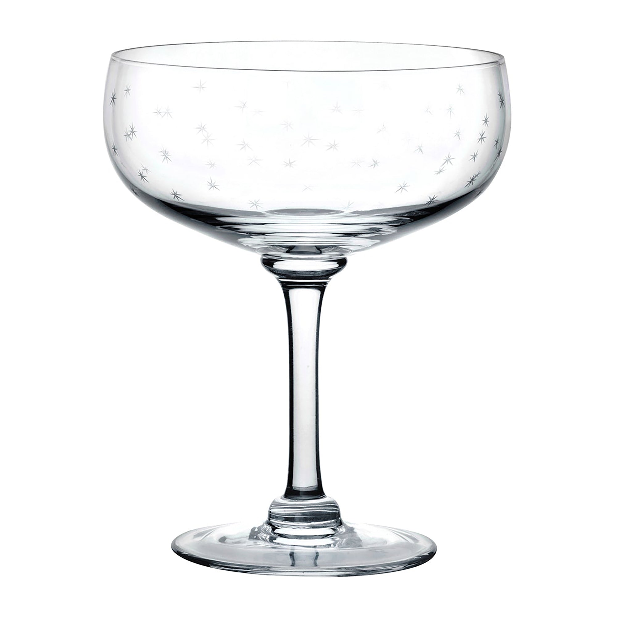 Crystal Cocktail Glasses | Engraved Stars | Set of 6