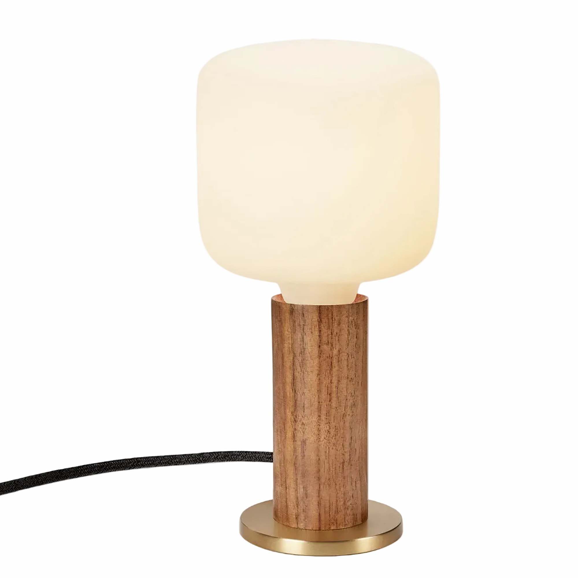 Knuckle Table Lamp in Walnut + Oblo