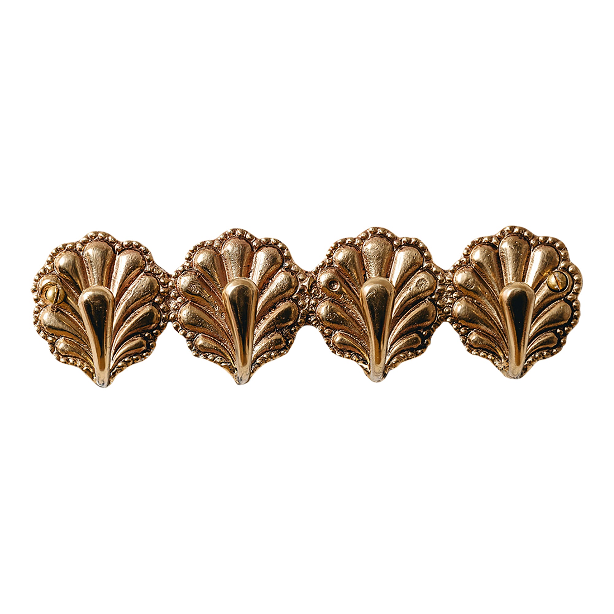 Shell Brass Coat Hooks