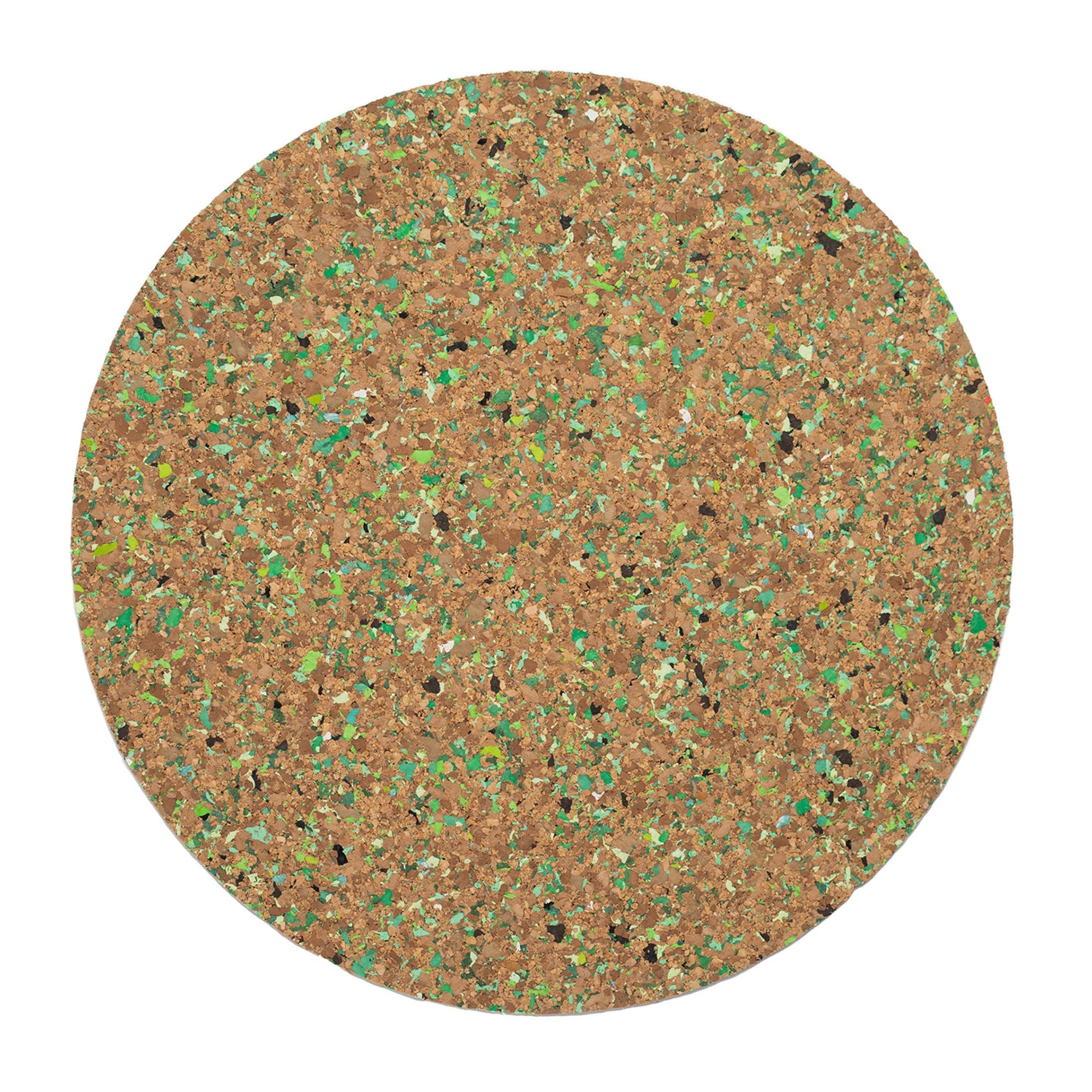 Green Round Speckled Cork Placemat
