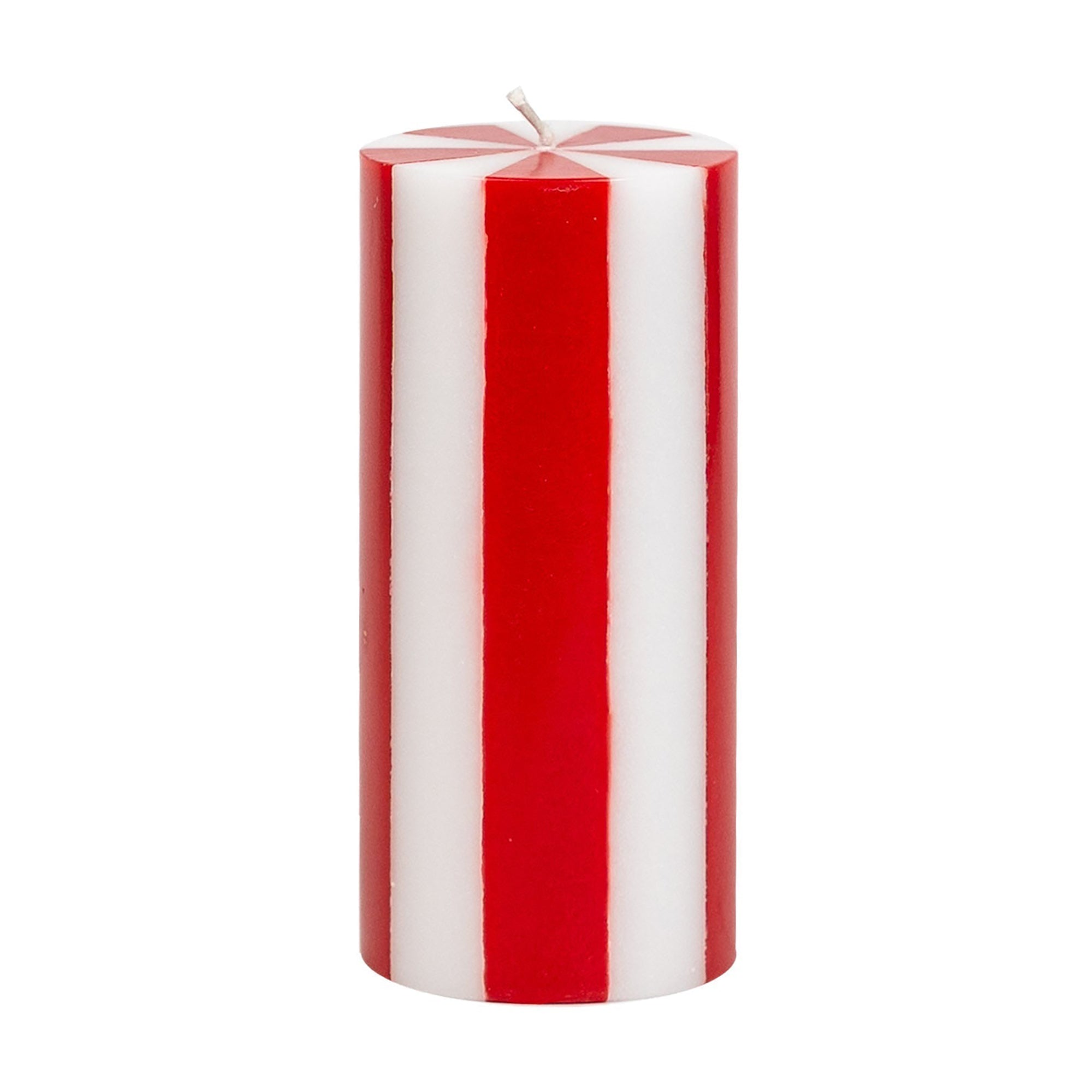 Medium Pillar Candle - Bright Red / White