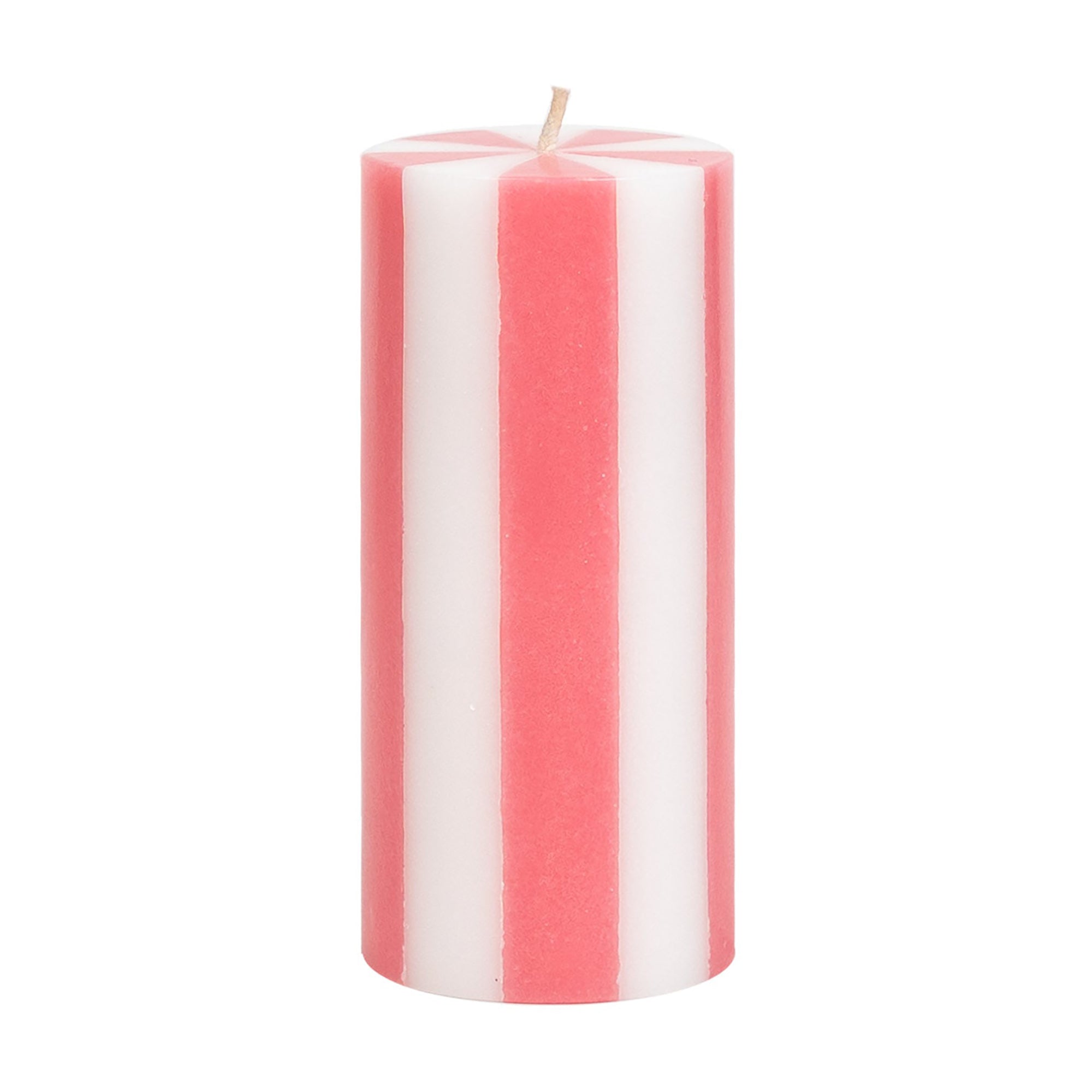 Medium Pillar Candle - Flat Pink / White