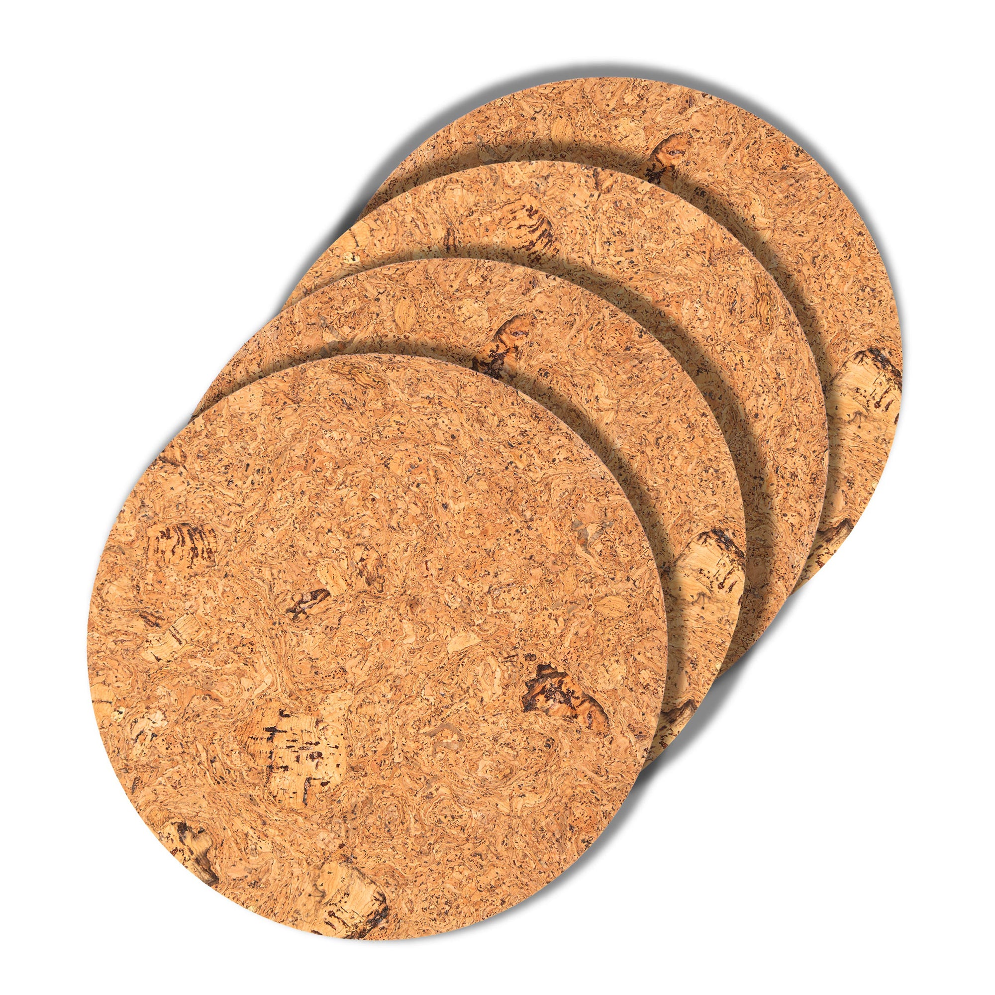 Round Natural Cork Placemat Set of 4 - Natural