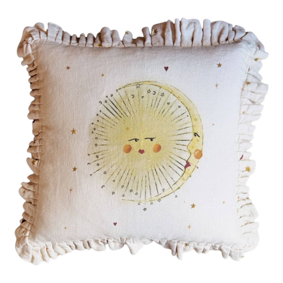 Linen ruffled cushion cover Astral Weeks