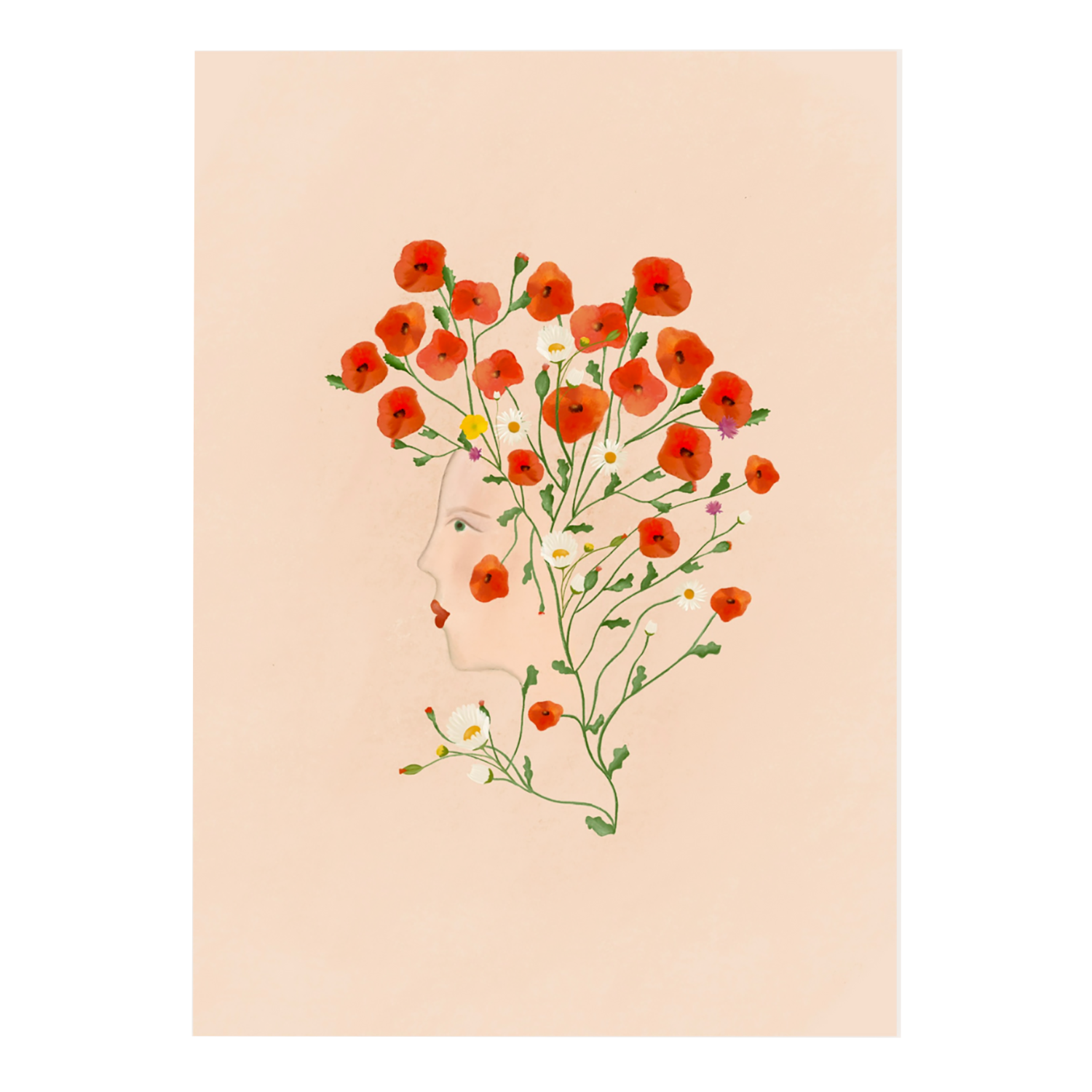 From the Poppies she bloomed Art Print