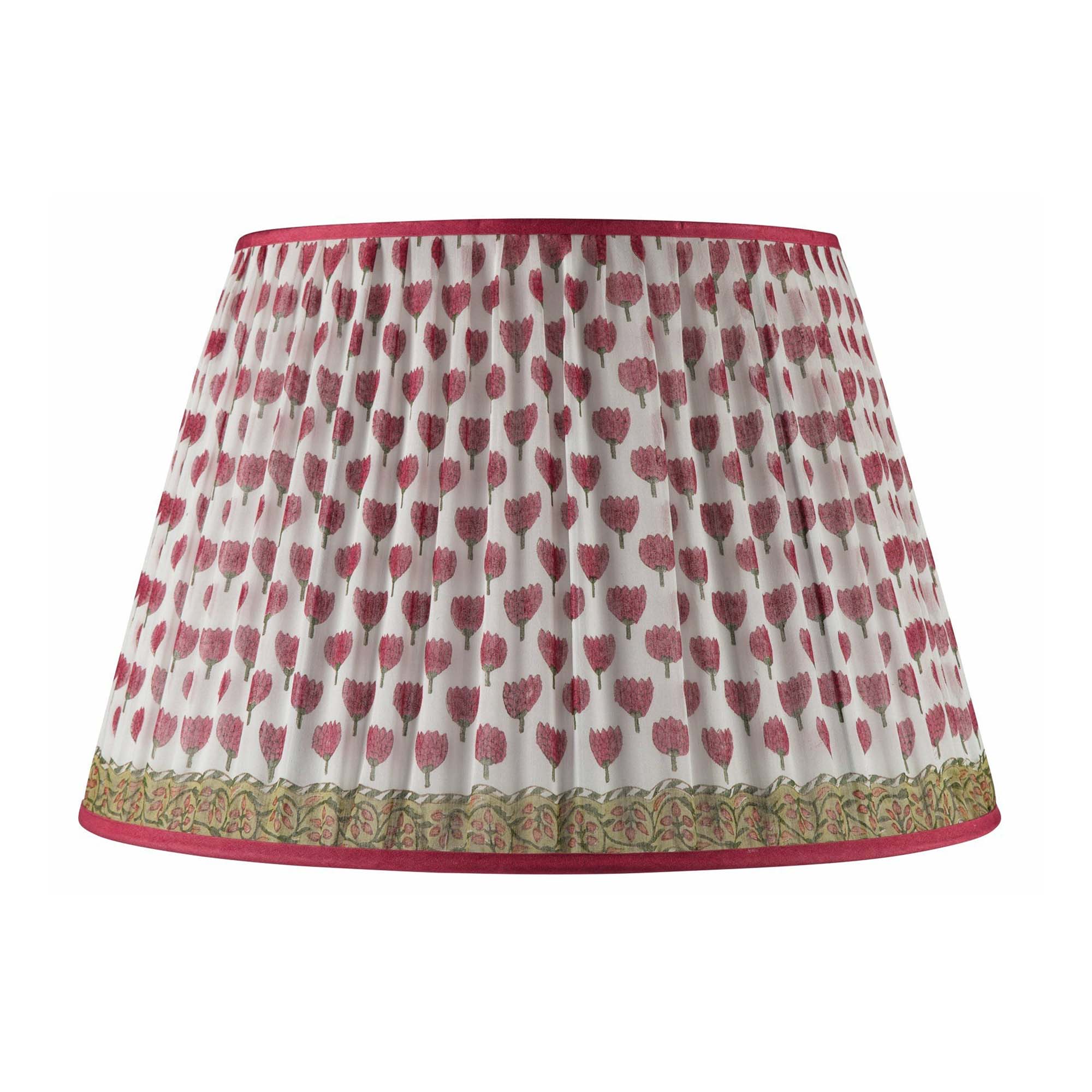 Small Red Tulip with Pattern Border Lampshade 20"