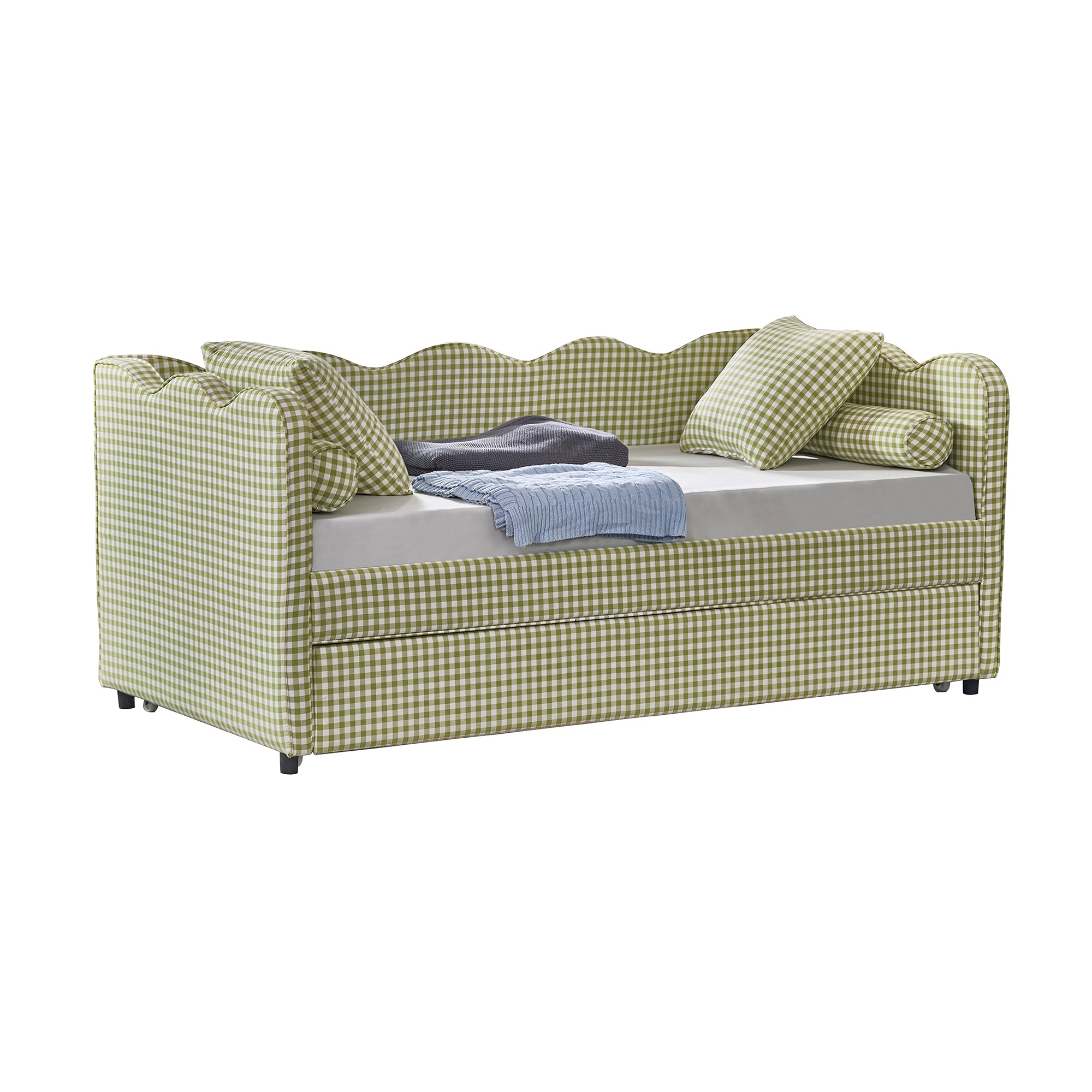 The Lochlan Day Bed - Wavy Green Gingham