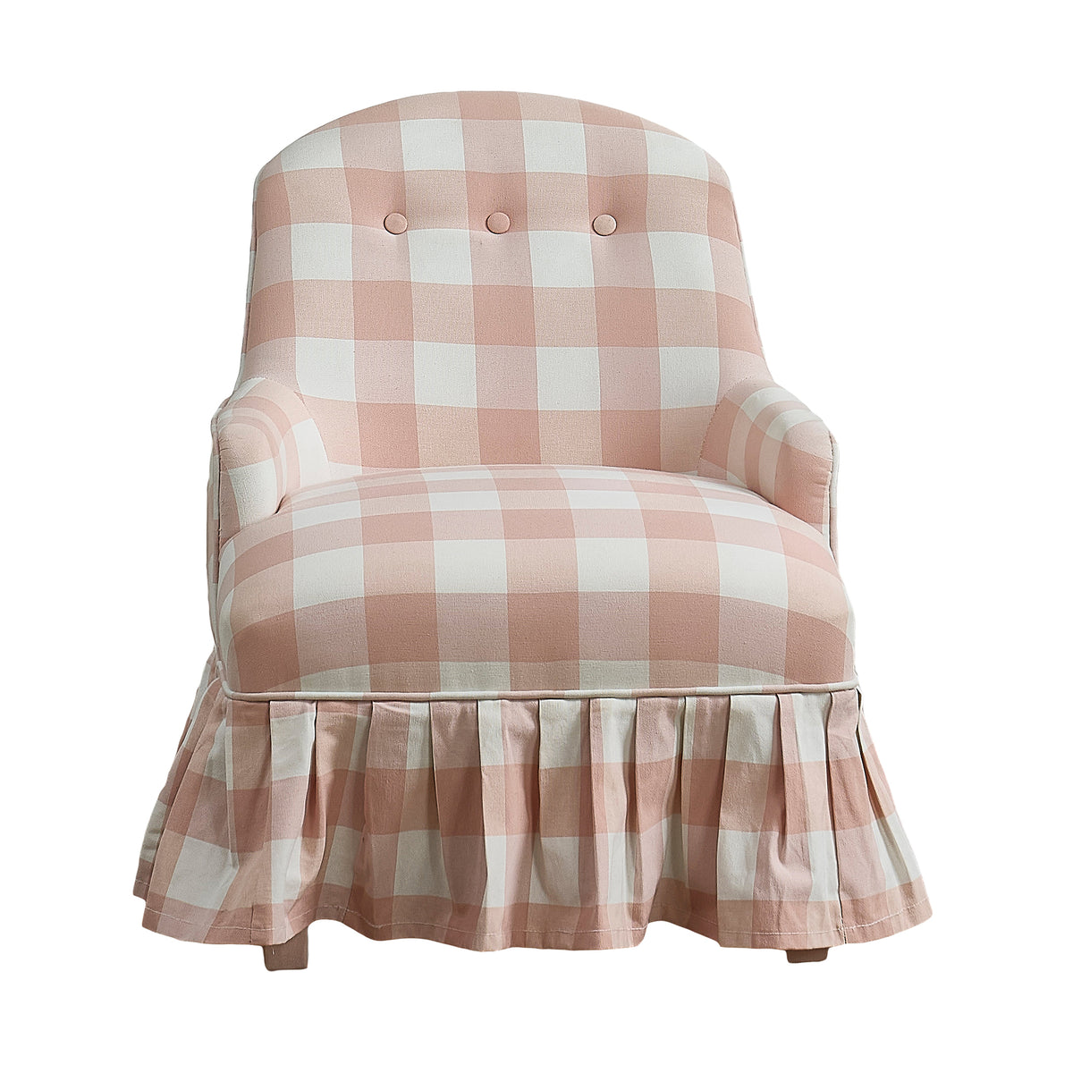 Upholstered Childrens Chair Pink Gingham